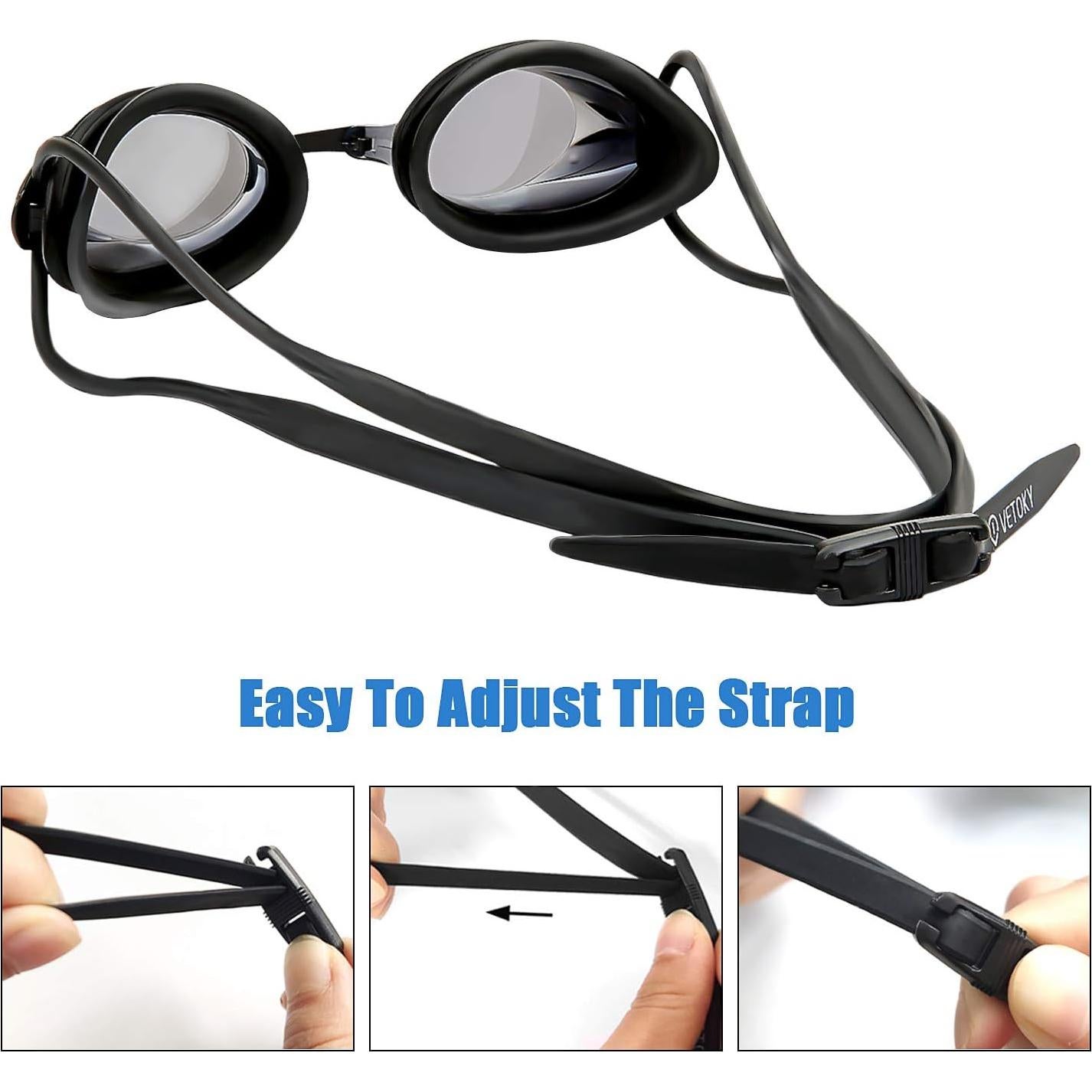 Gafas de natación VETOKY antiempañantes UV espejadas