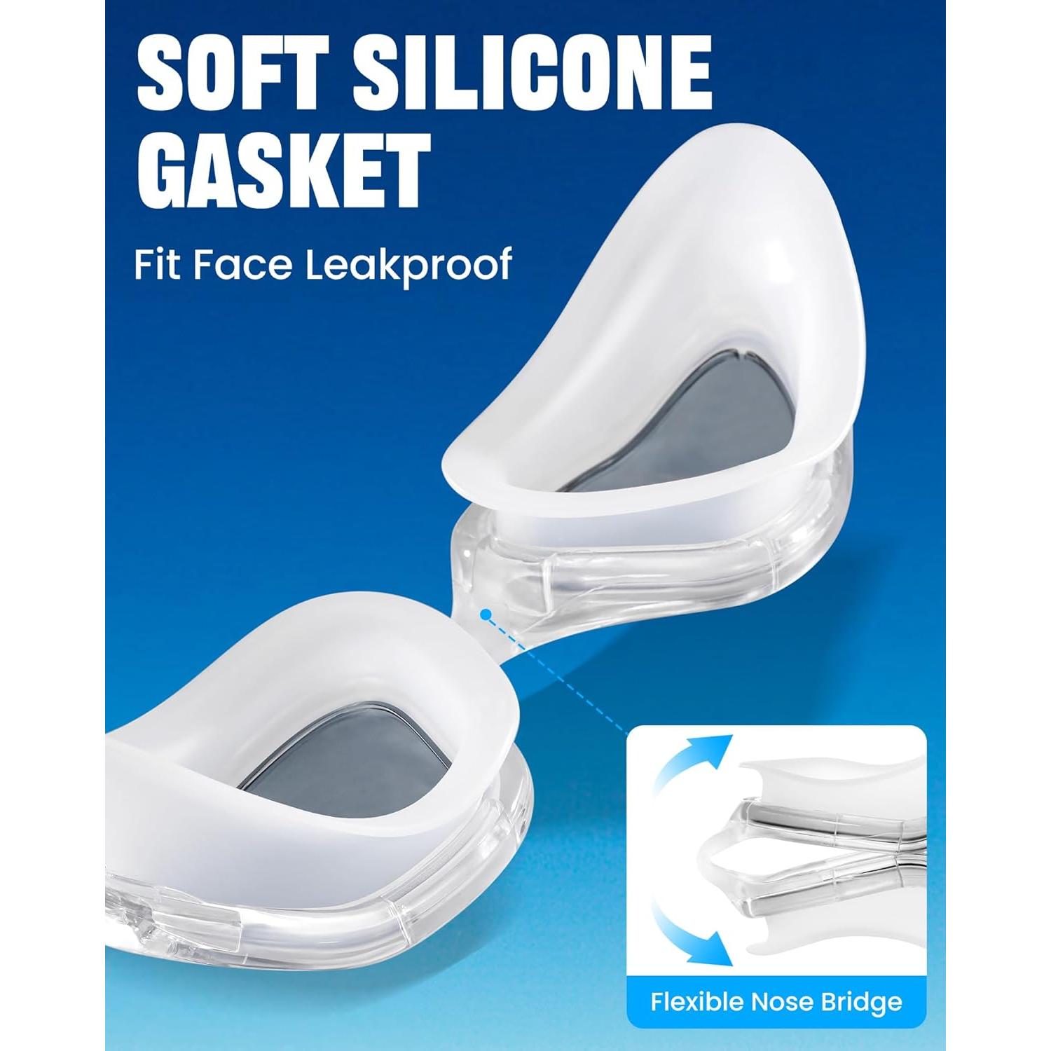 Gafas de natación Keary para adultos, protección UV y anti-vaho