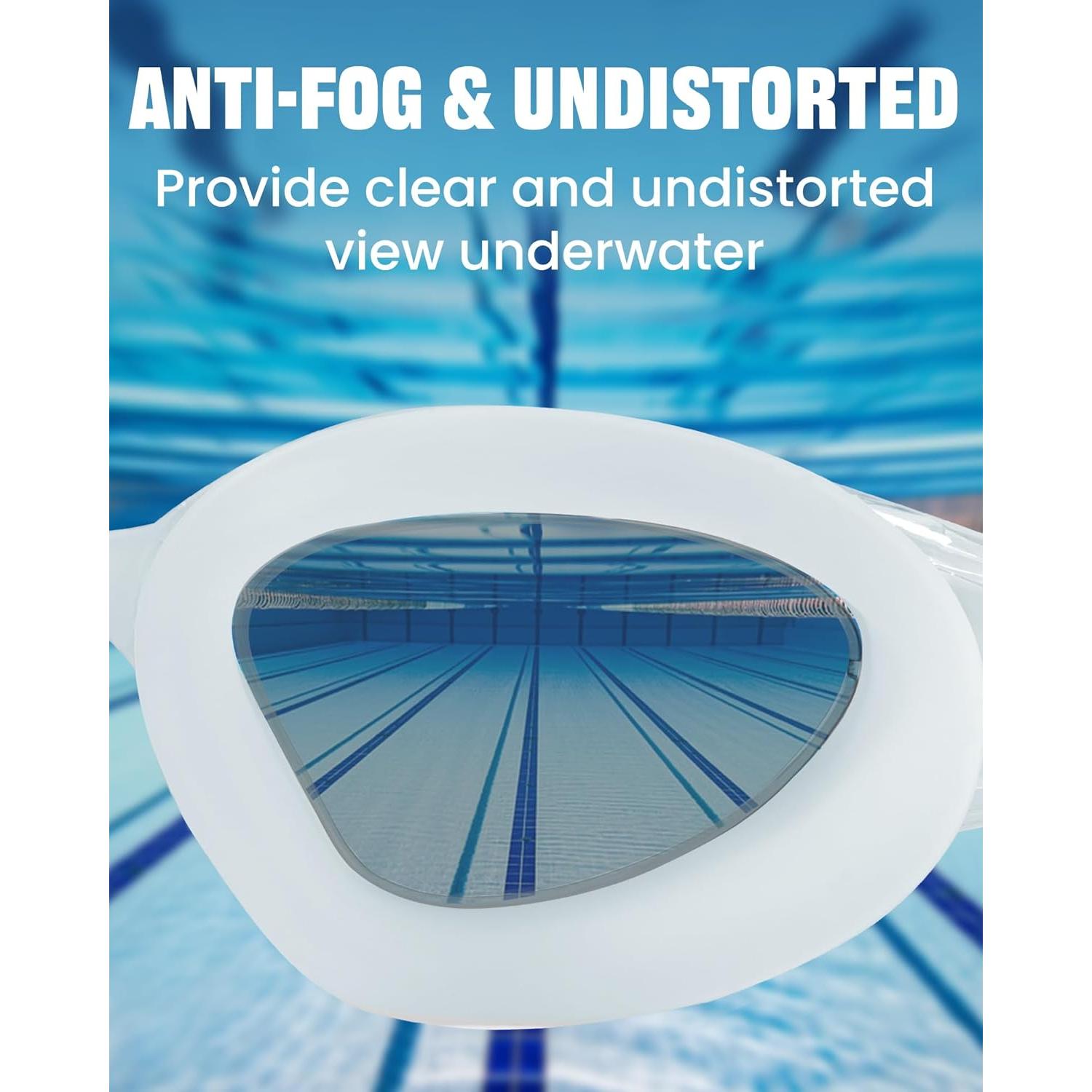 Gafas de natación Keary para adultos, protección UV y anti-vaho