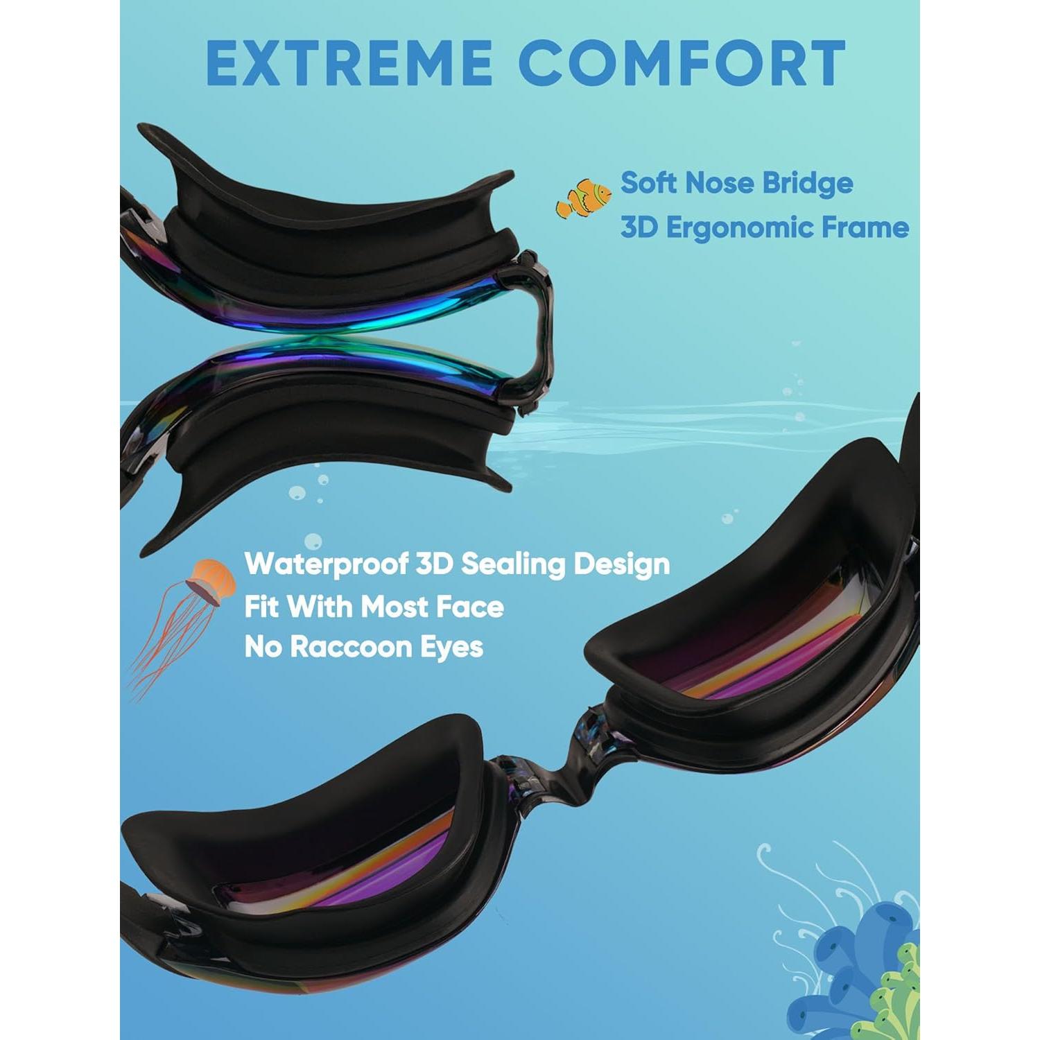 Paquete de 2 Gafas de Natación Careula para Niños 3-14 Años