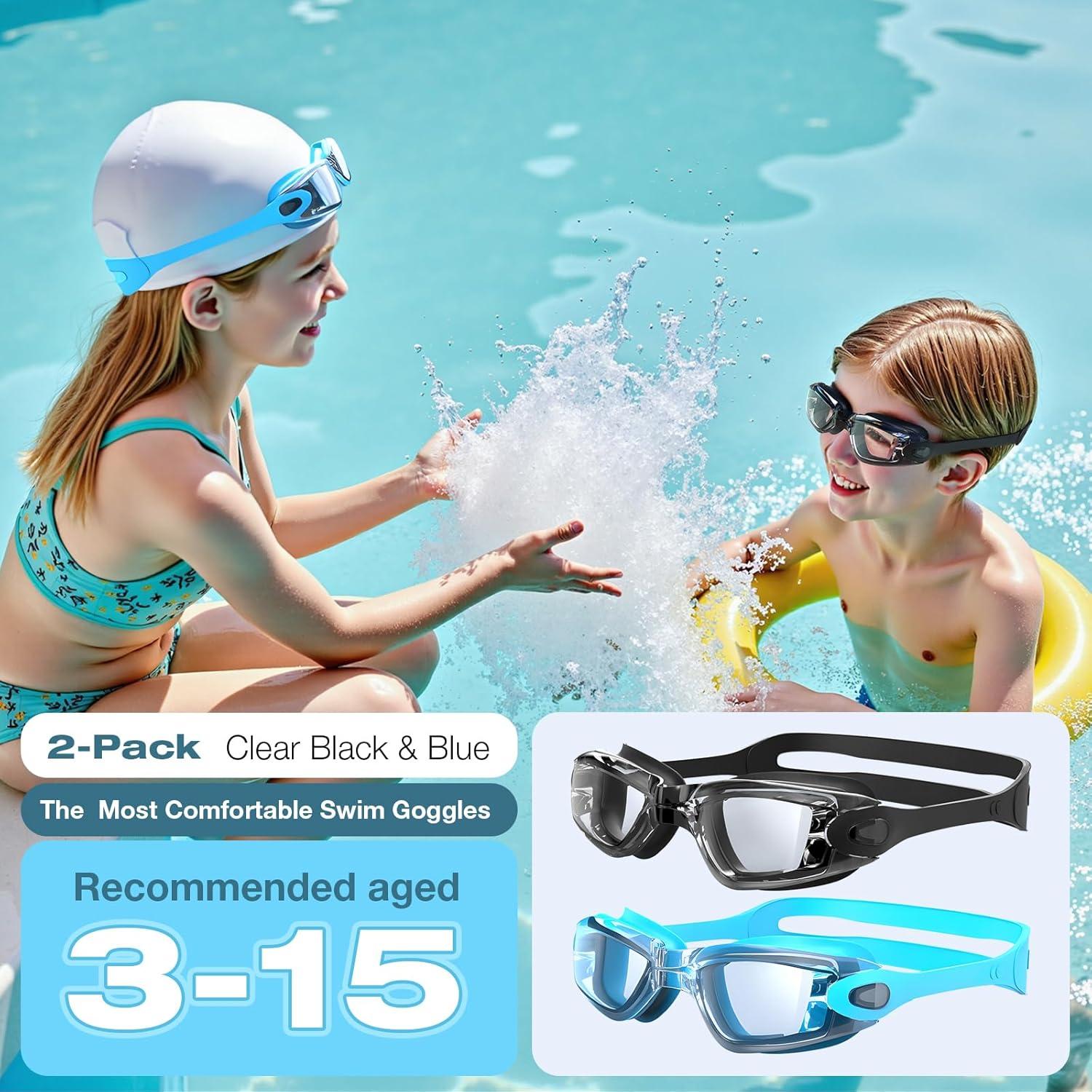 Gafas de Natación EasYoung para Niños - Paquete de 2, Anti-empañantes