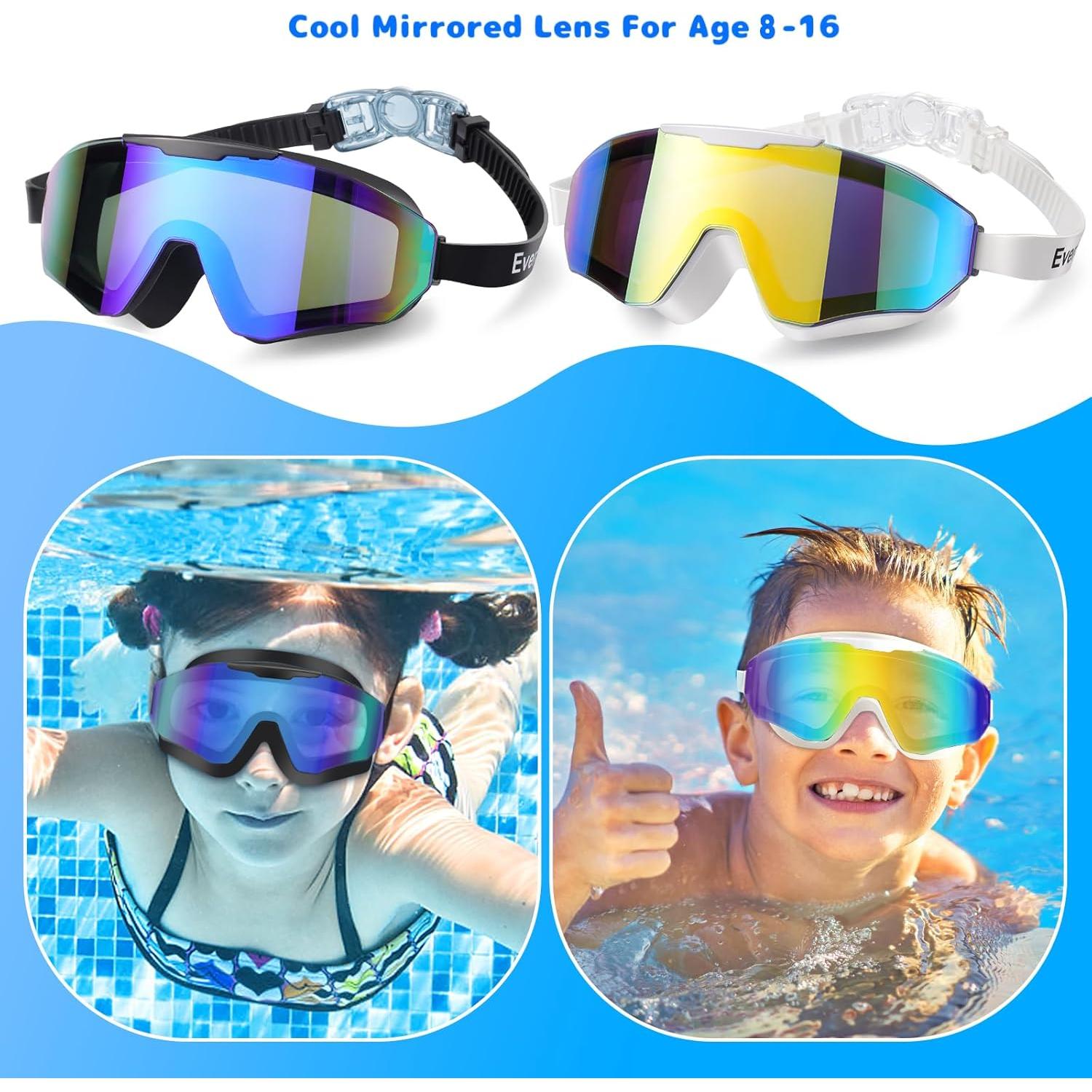 Gafas de Natación EverSport para Niños 8-16 Años - Antivaho UV