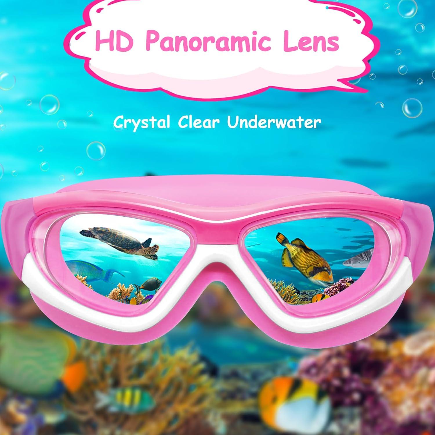 Gafas de natación Vvinca para niños 3-12 años con tapones