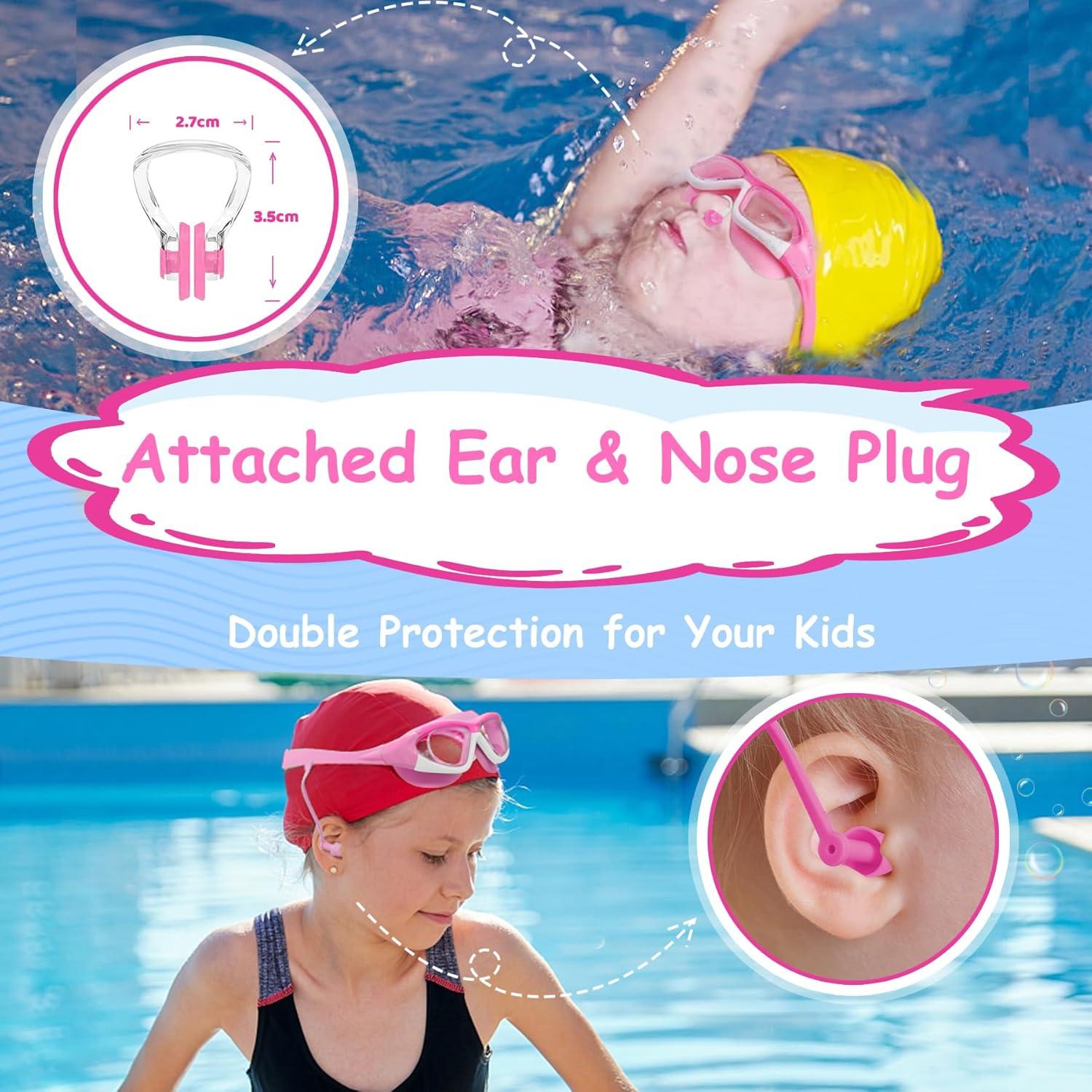 Gafas de natación Vvinca para niños 3-12 años con tapones