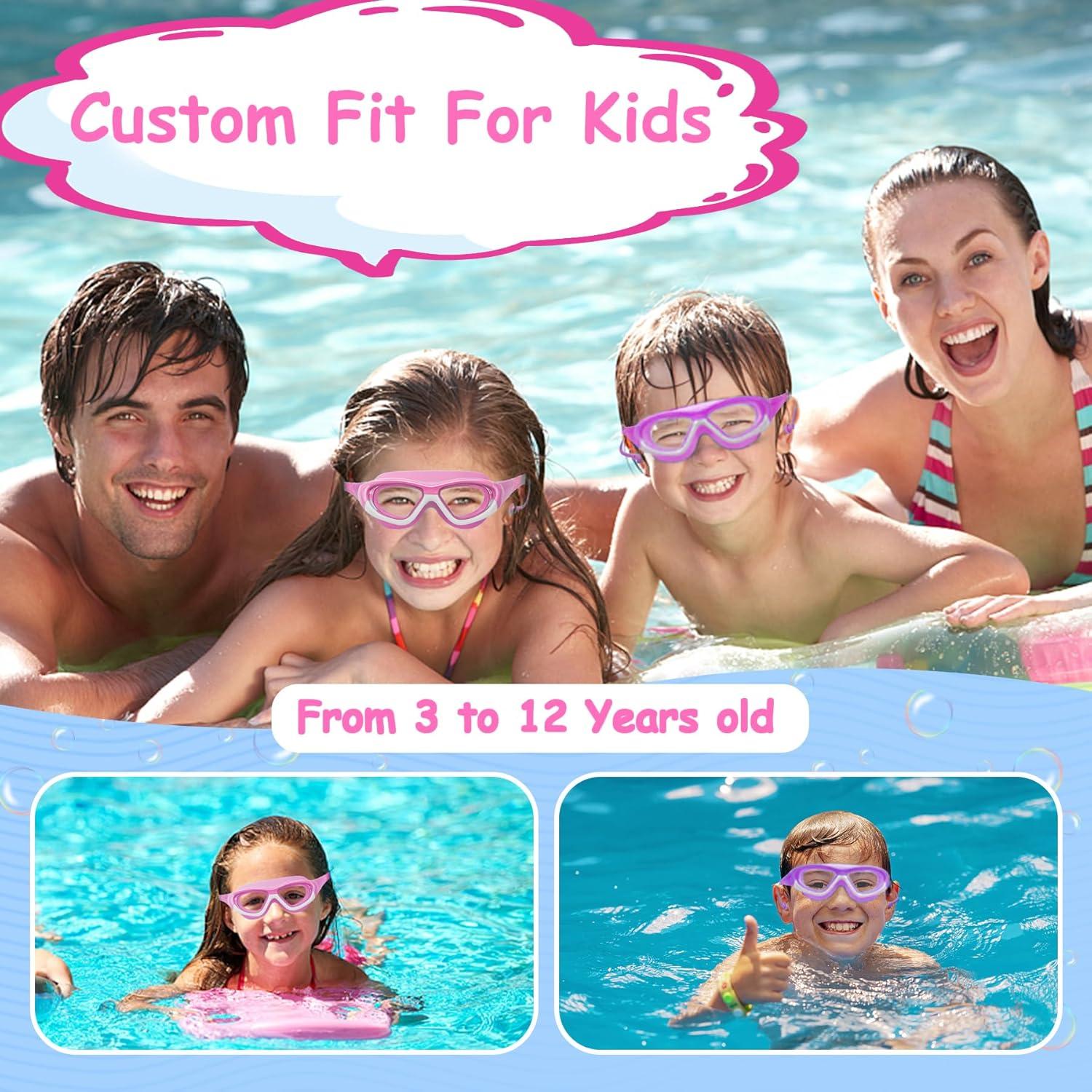 Gafas de natación Vvinca para niños 3-12 años con tapones