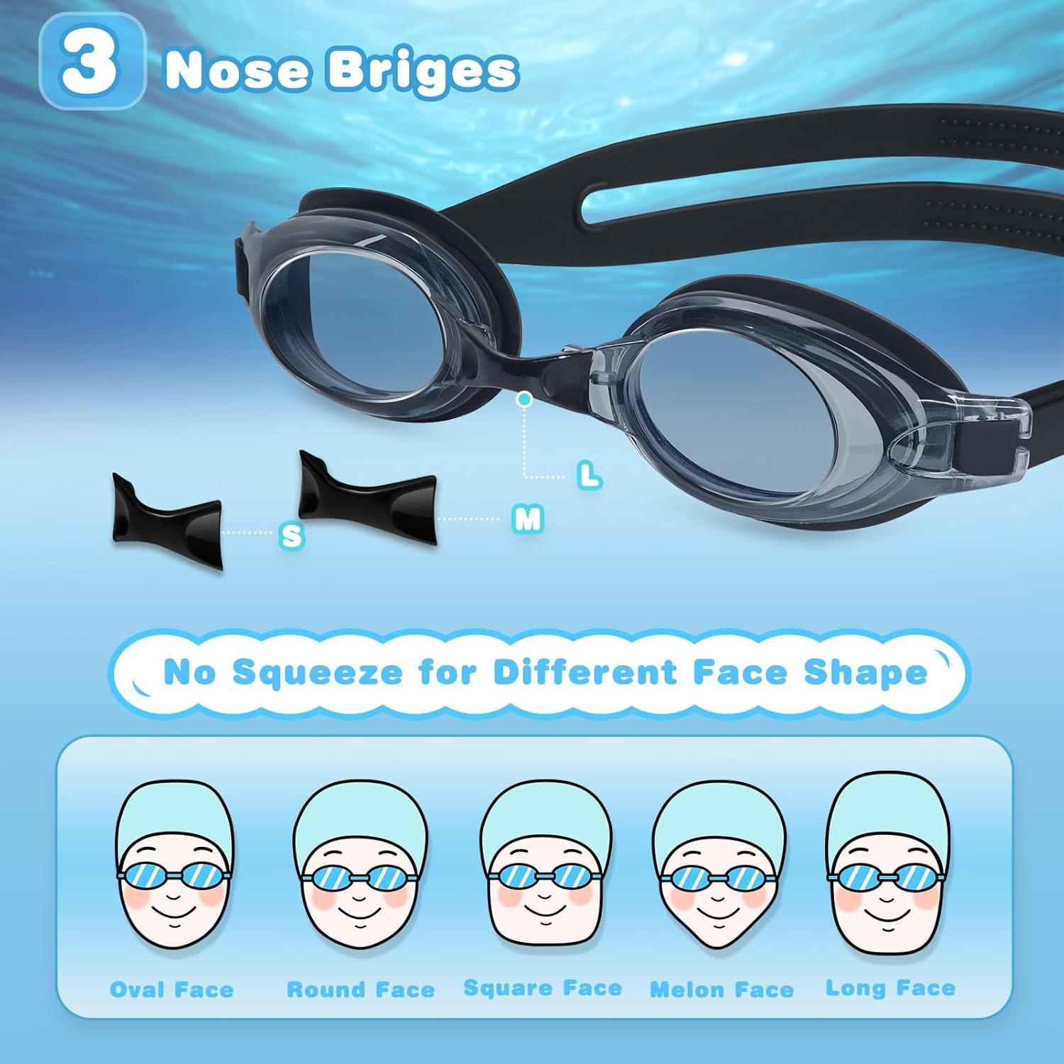 Gafas de Natación Freela Kids Rojo y Negro, Anti UV y Antiempañante