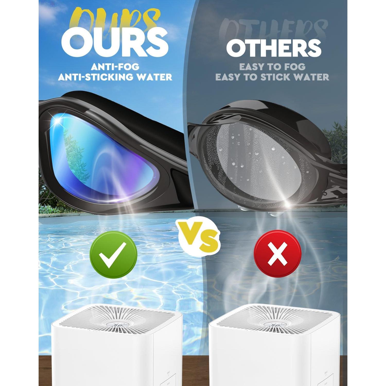 Gafas de Natación Antiempañantes UV400 para Adultos - Negro y Azul