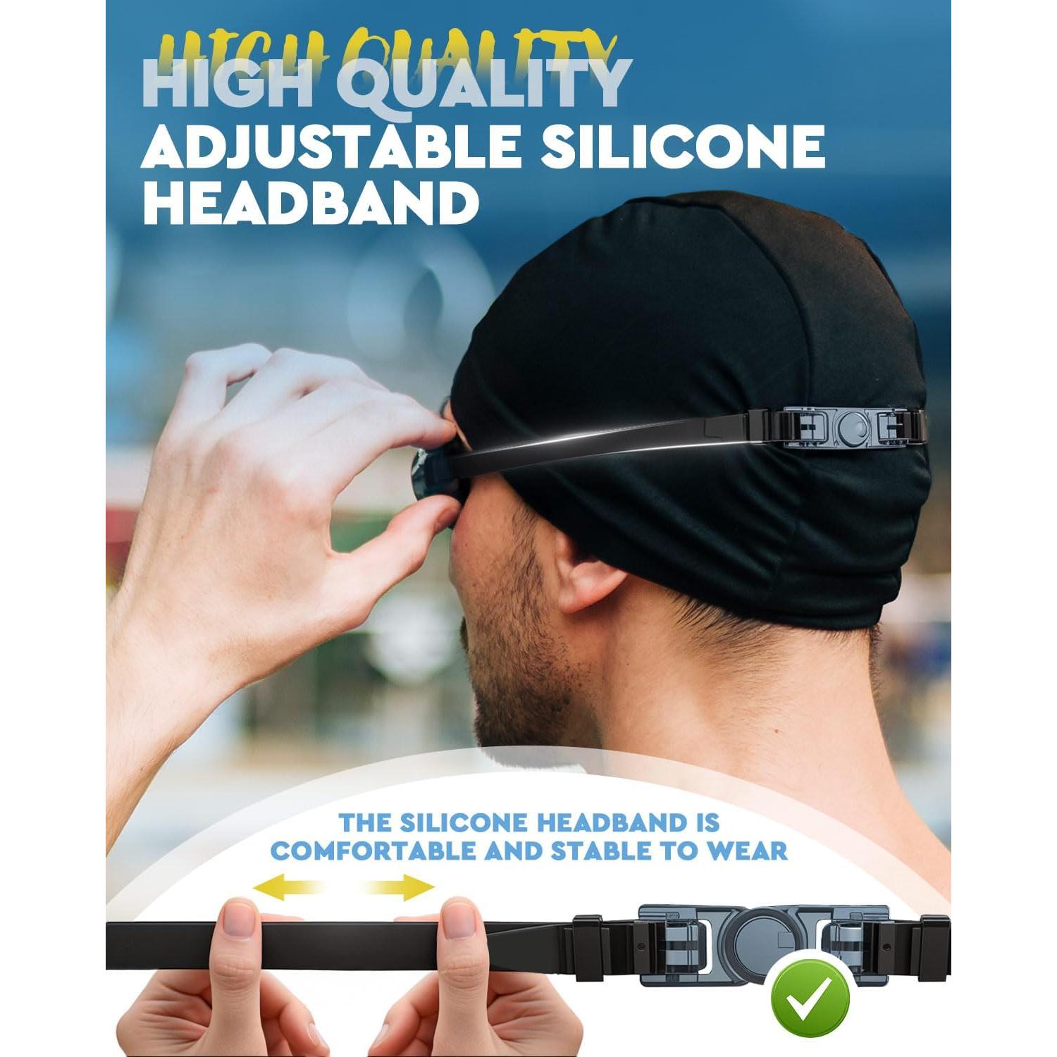 Gafas de Natación Antiempañantes UV400 para Adultos - Negro y Azul