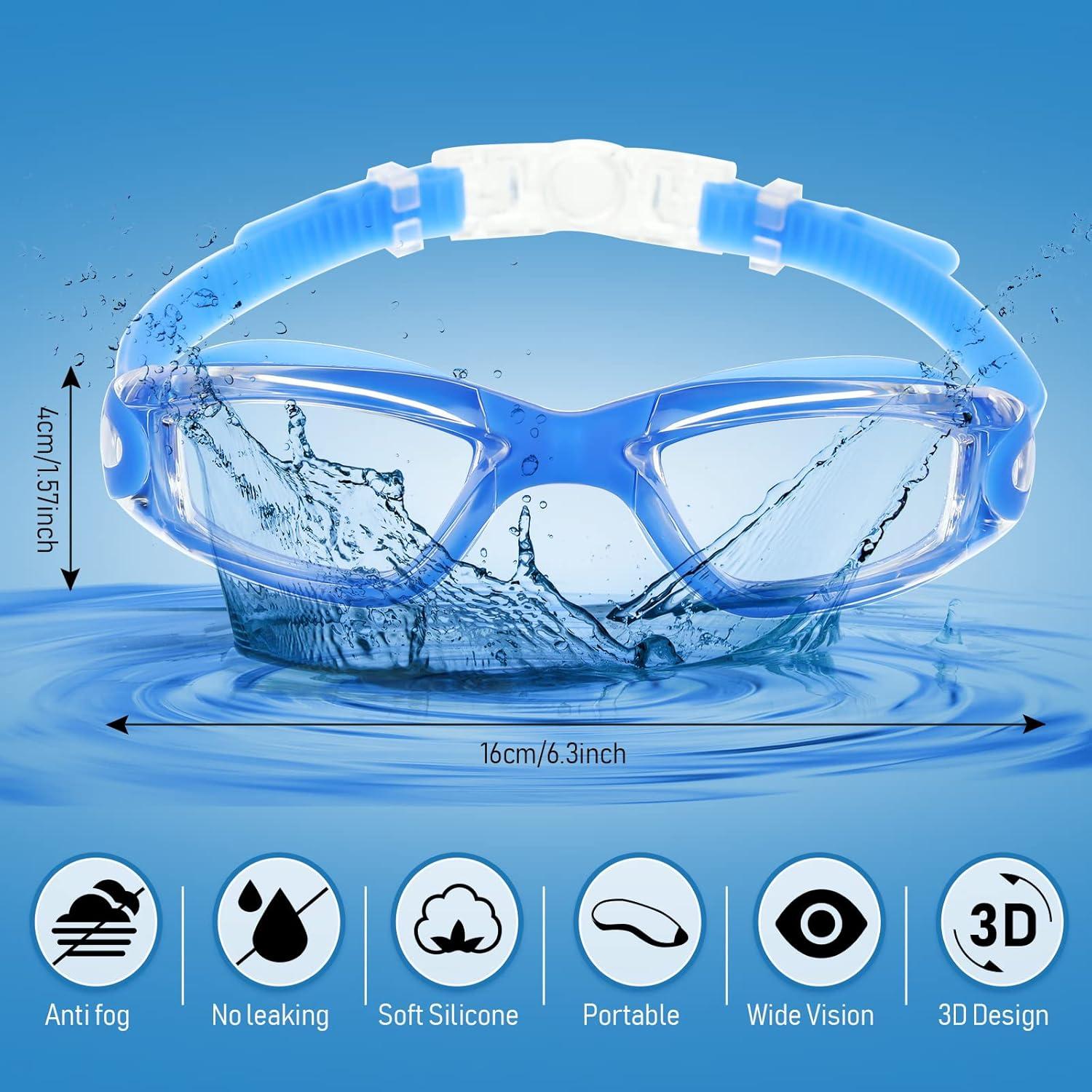 Konohan 8 Gafas de Natación Silicona Antivaho para Adultos y Niños