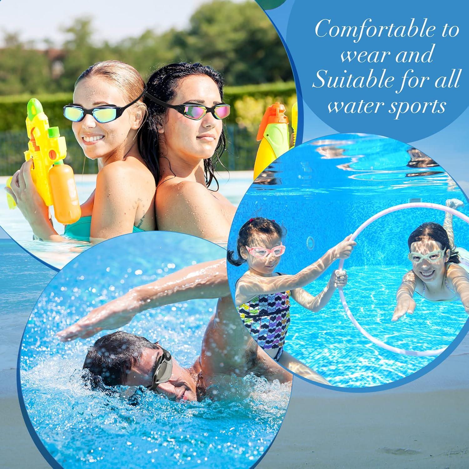 Konohan 8 Gafas de Natación Silicona Antivaho para Adultos y Niños