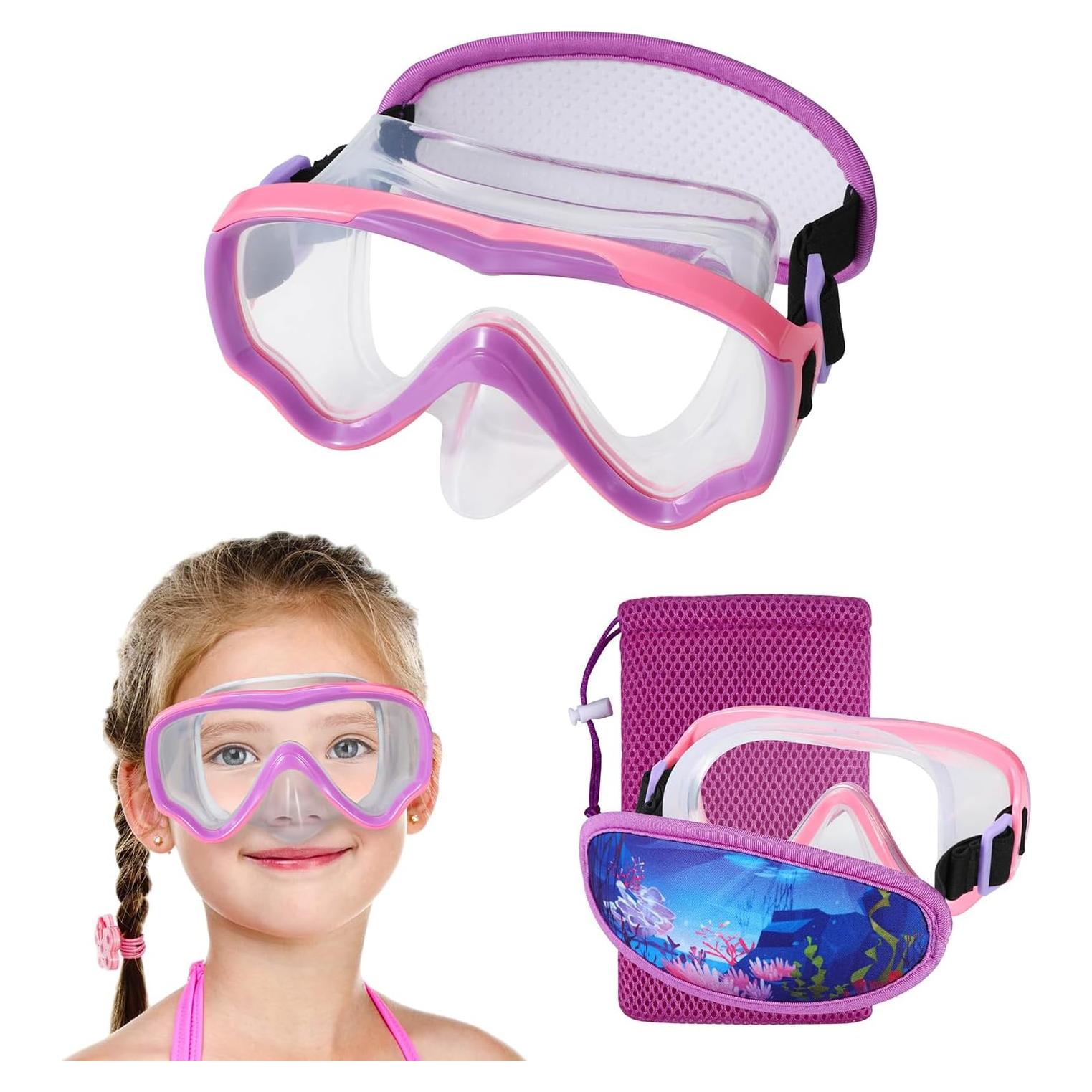 Gafas de natación RUIGAO para niños 6-14 años - Rosa y Púrpura