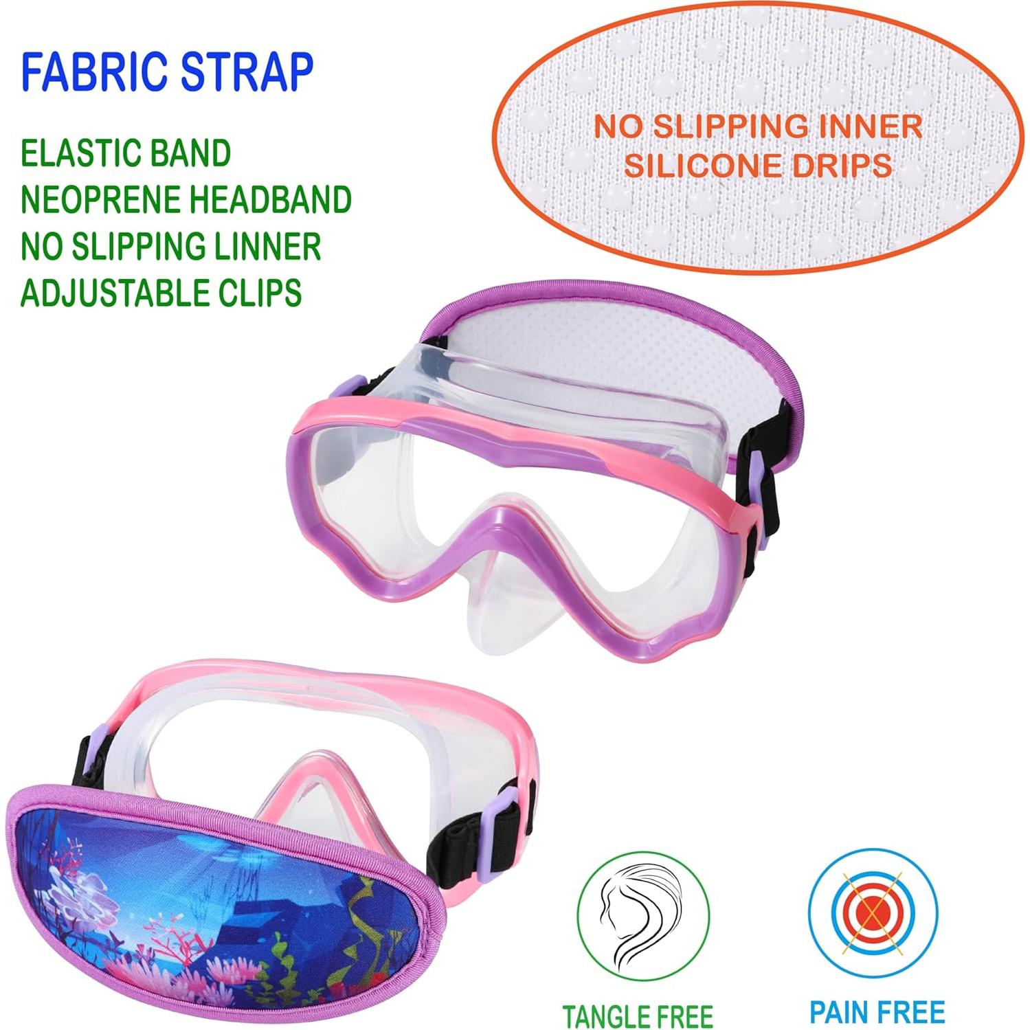 Gafas de natación RUIGAO para niños 6-14 años - Rosa y Púrpura