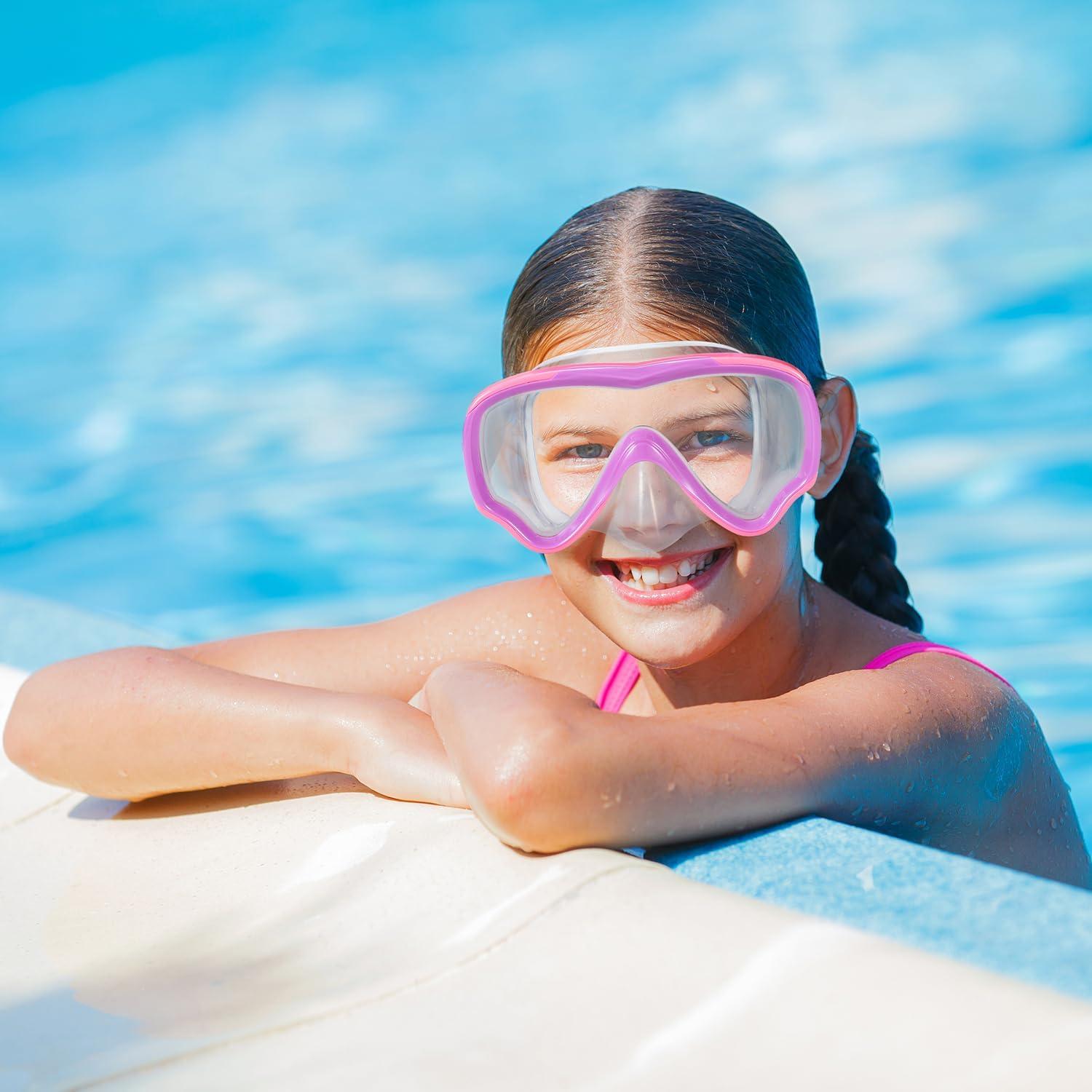 Gafas de natación RUIGAO para niños 6-14 años - Rosa y Púrpura