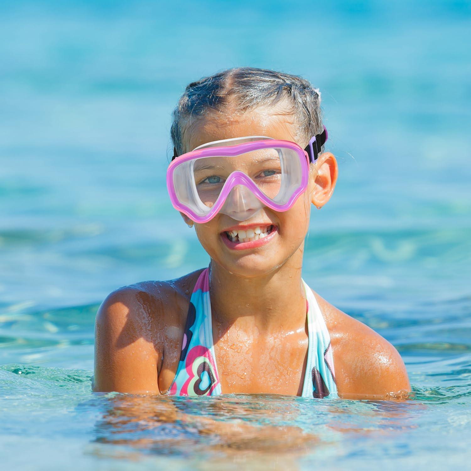 Gafas de natación RUIGAO para niños 6-14 años - Rosa y Púrpura
