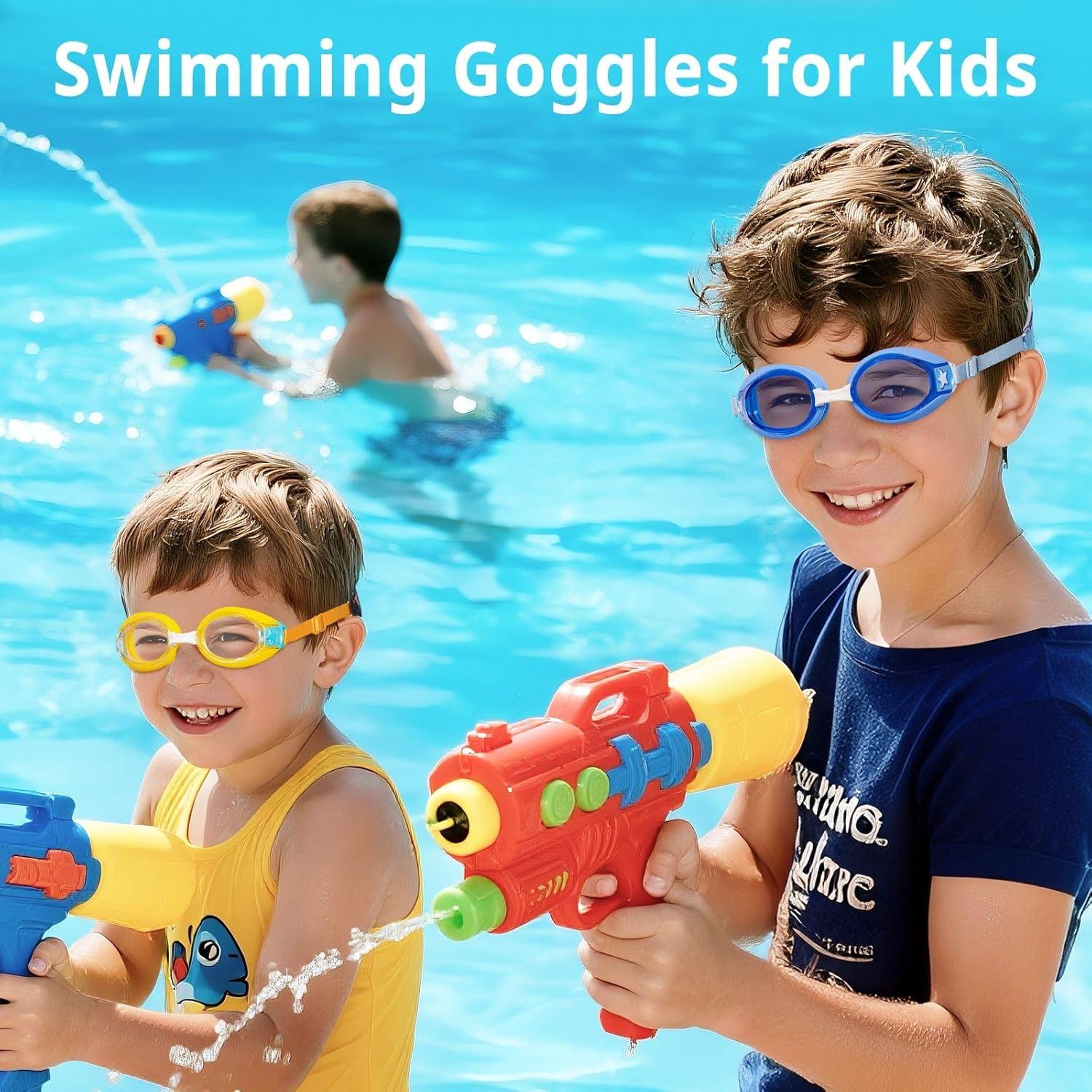 Gafas de natación Pixel Panda para niños 3-14 años, 2 Pack
