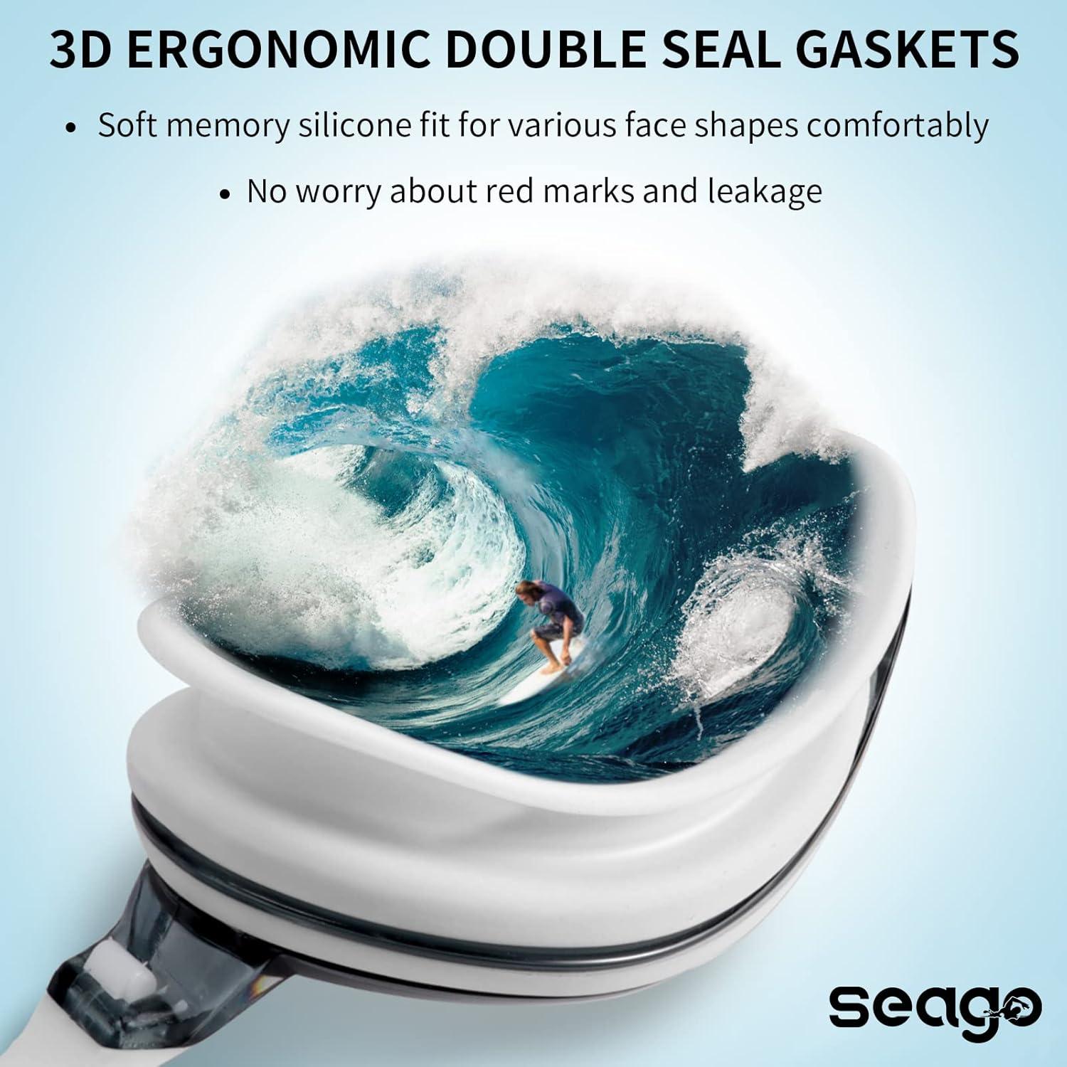 Gafas de natación Seago para miopía -3.5, antiempañante, UV