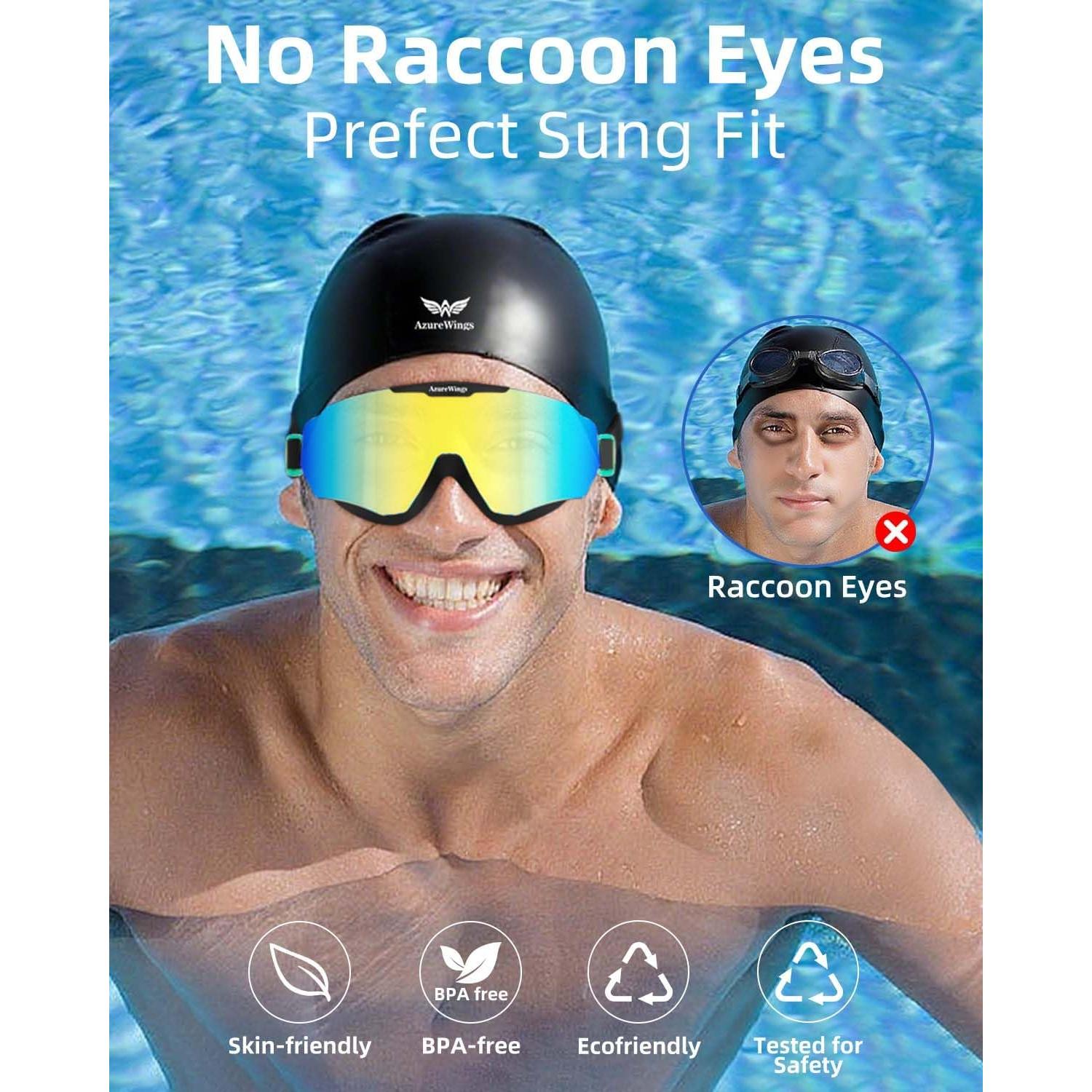 Paquete de 2 Gafas de Natación AzureWings HD Anti-Niebla