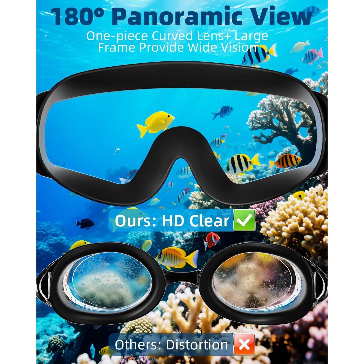 Paquete de 2 Gafas de Natación AzureWings HD Anti-Niebla