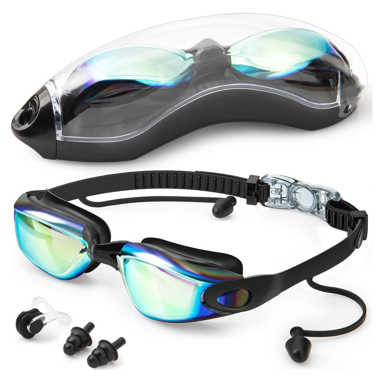 Gafas de natación BGYTWEYTD Antivaho UV Ajustables Unisex