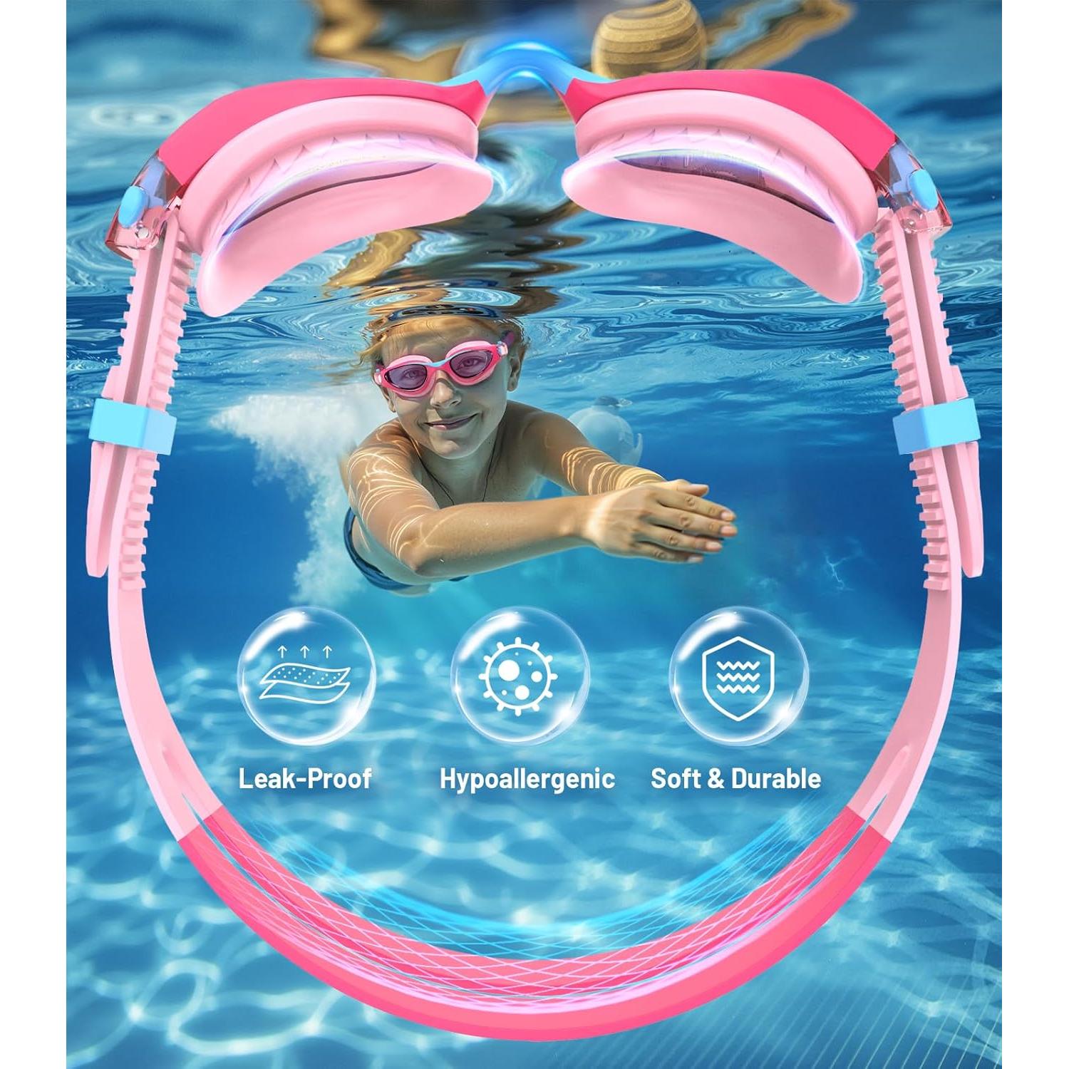 Gafas de natación HIGAHY para niños 6-14 años UV antiempañante