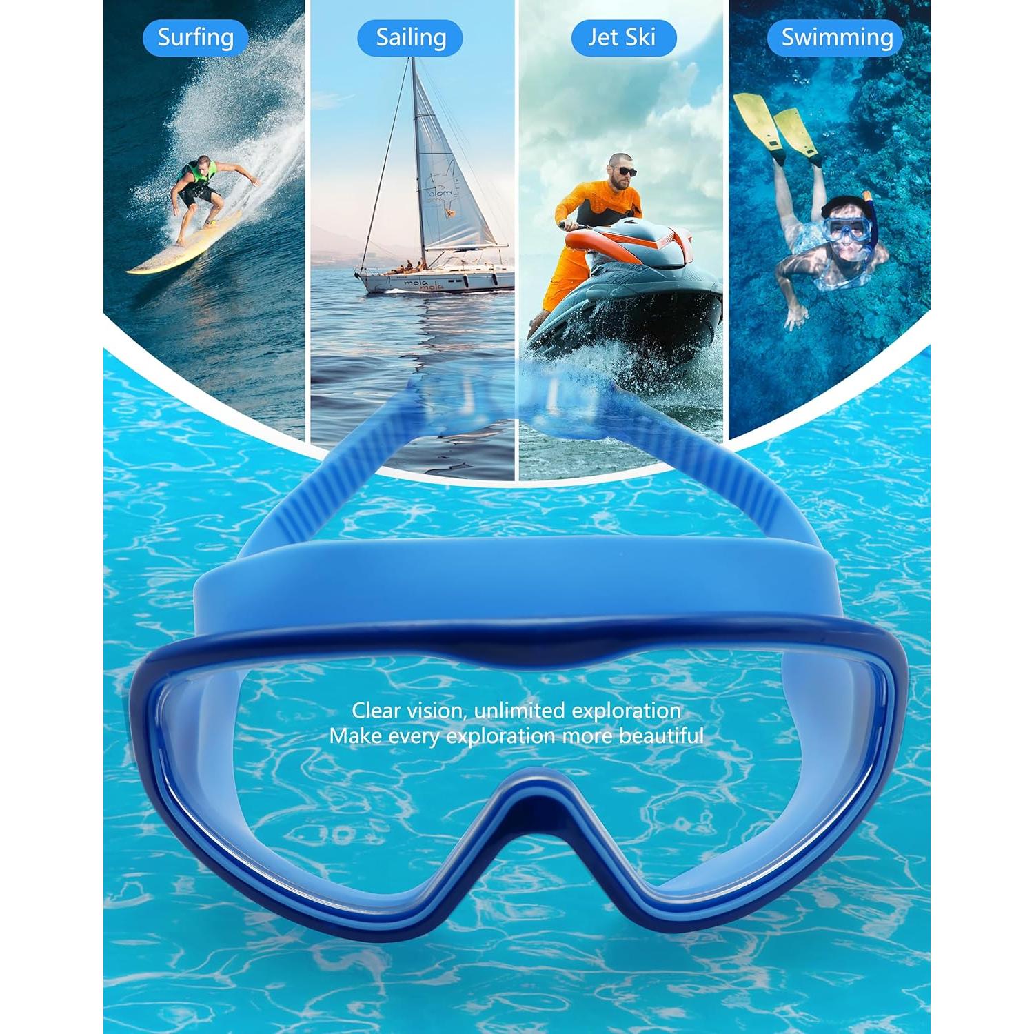 Gafas de Natación Adulto 2 Paquetes Anti-Vaho UV Silicona