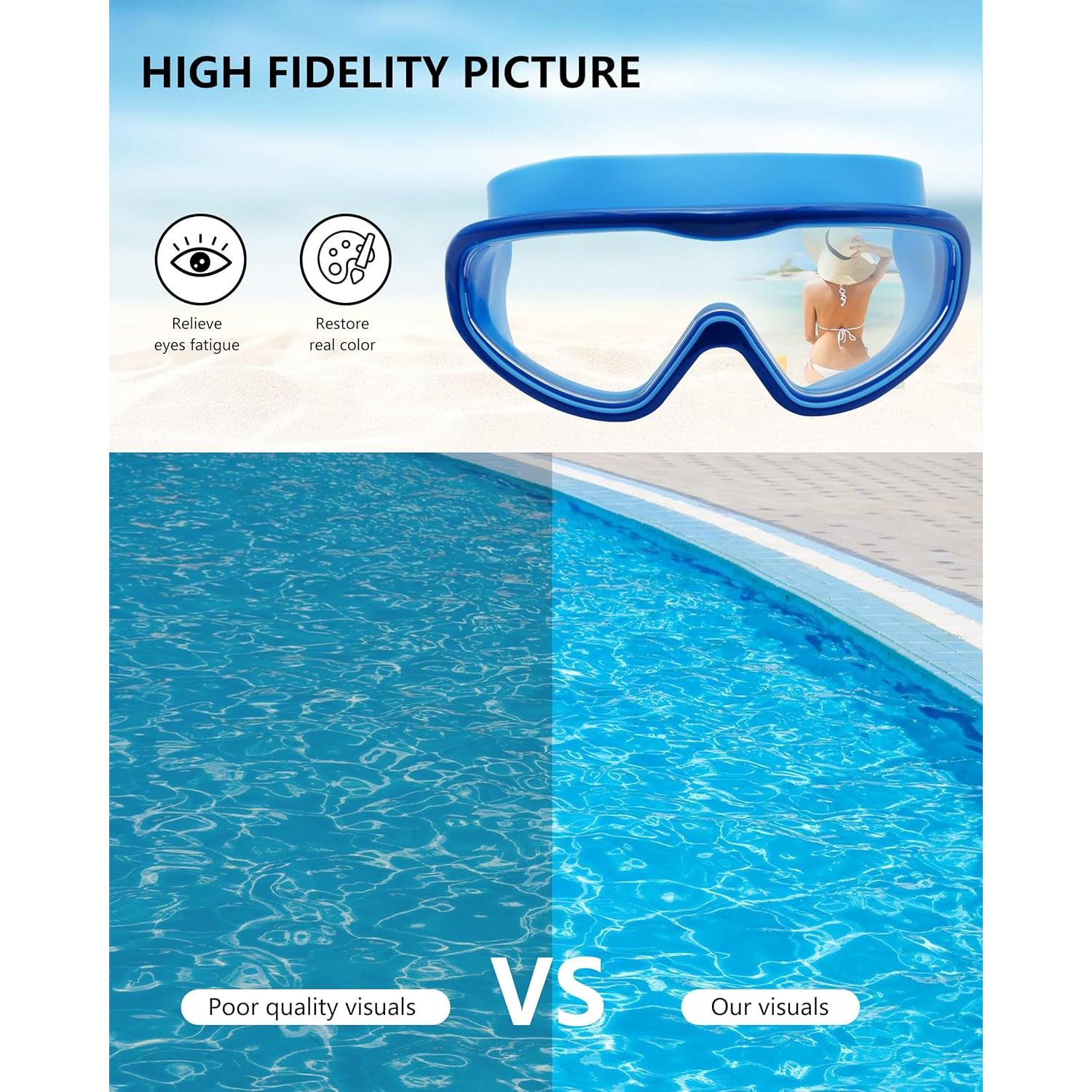 Gafas de Natación Adulto 2 Paquetes Anti-Vaho UV Silicona
