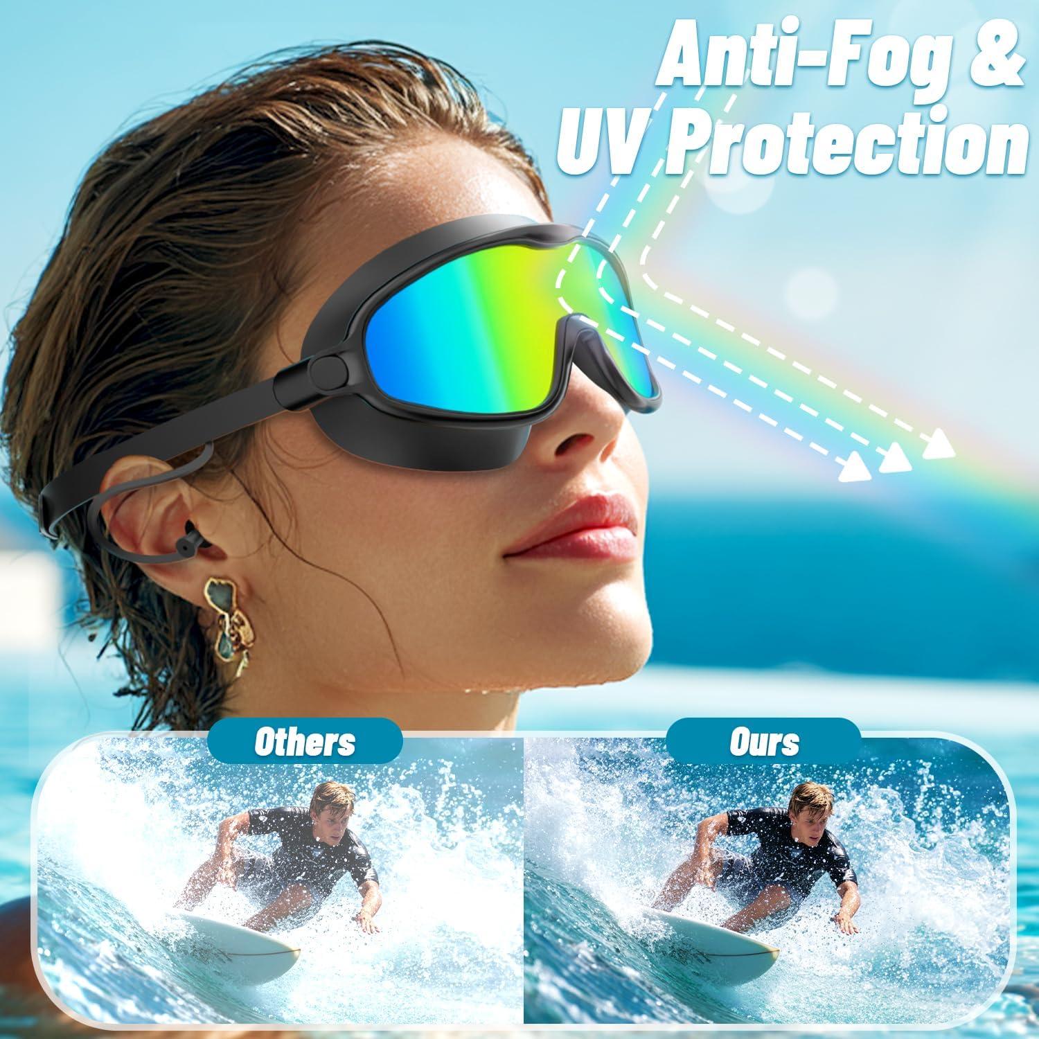Gafas de natación COOLOO 2 Pack, anti-vaho y UV, unisex