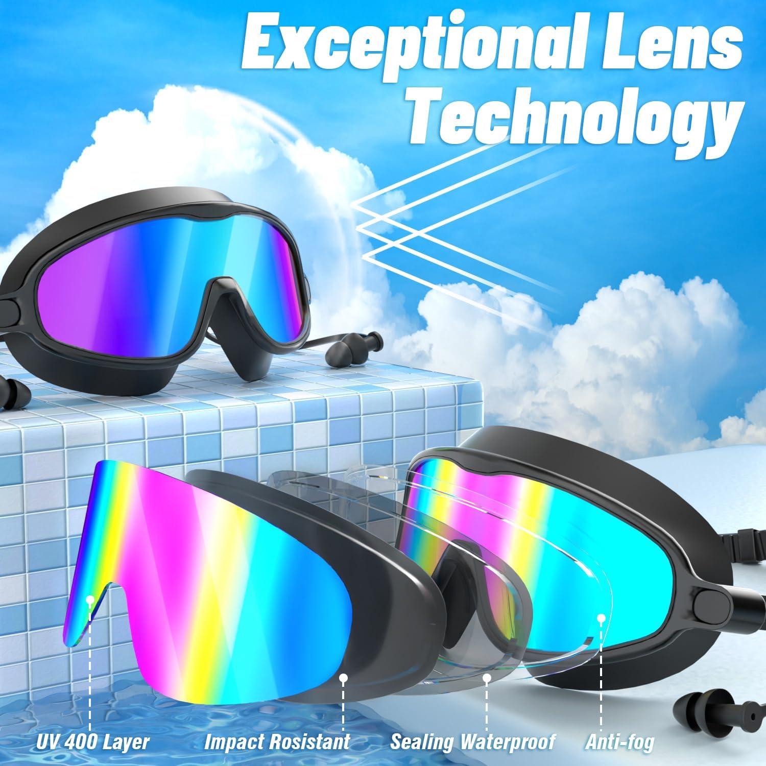 Gafas de natación COOLOO 2 Pack, anti-vaho y UV, unisex