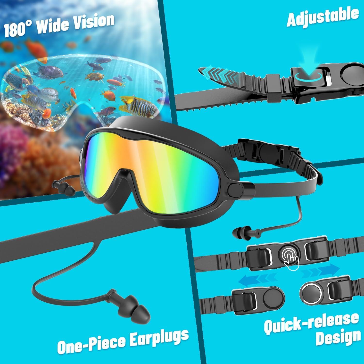 Gafas de natación COOLOO 2 Pack, anti-vaho y UV, unisex