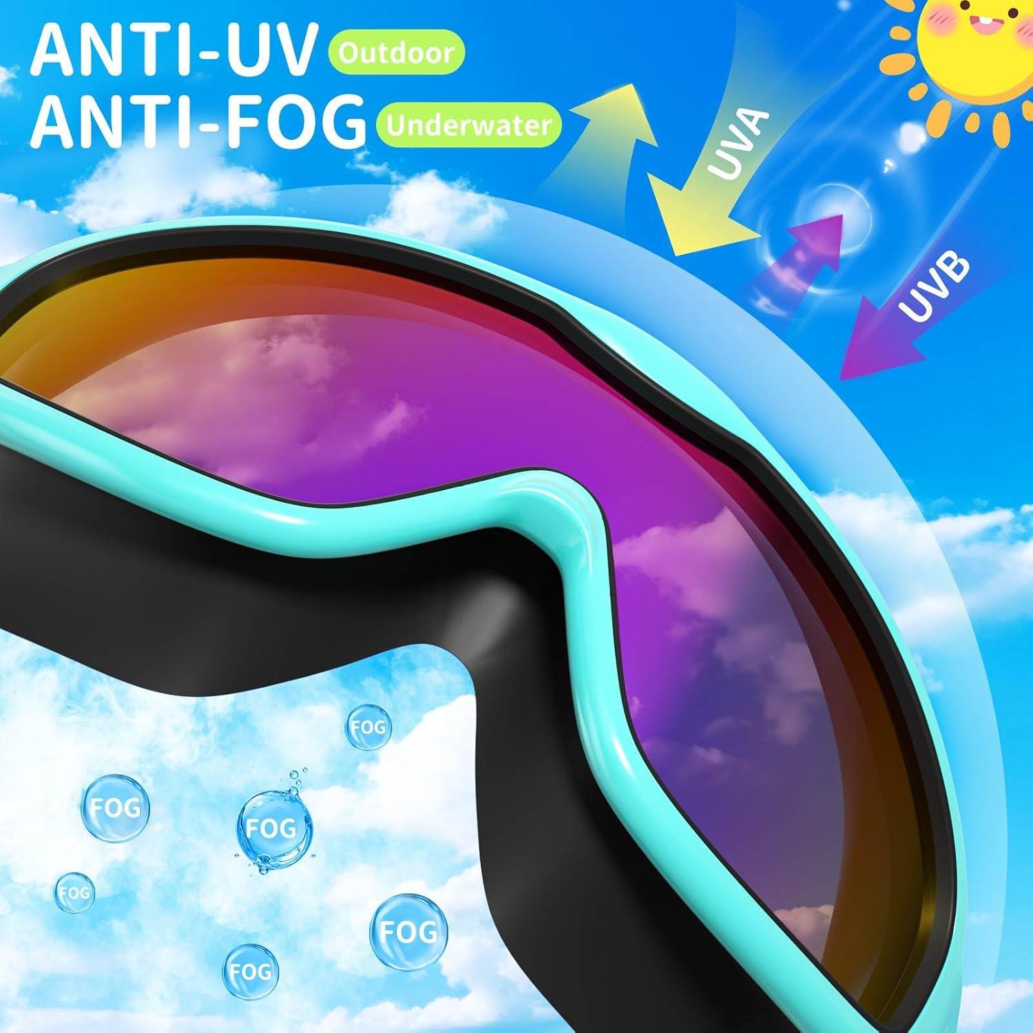 Gafas de Natación AzureWings para Niños Antivaho UV 4-14 Años