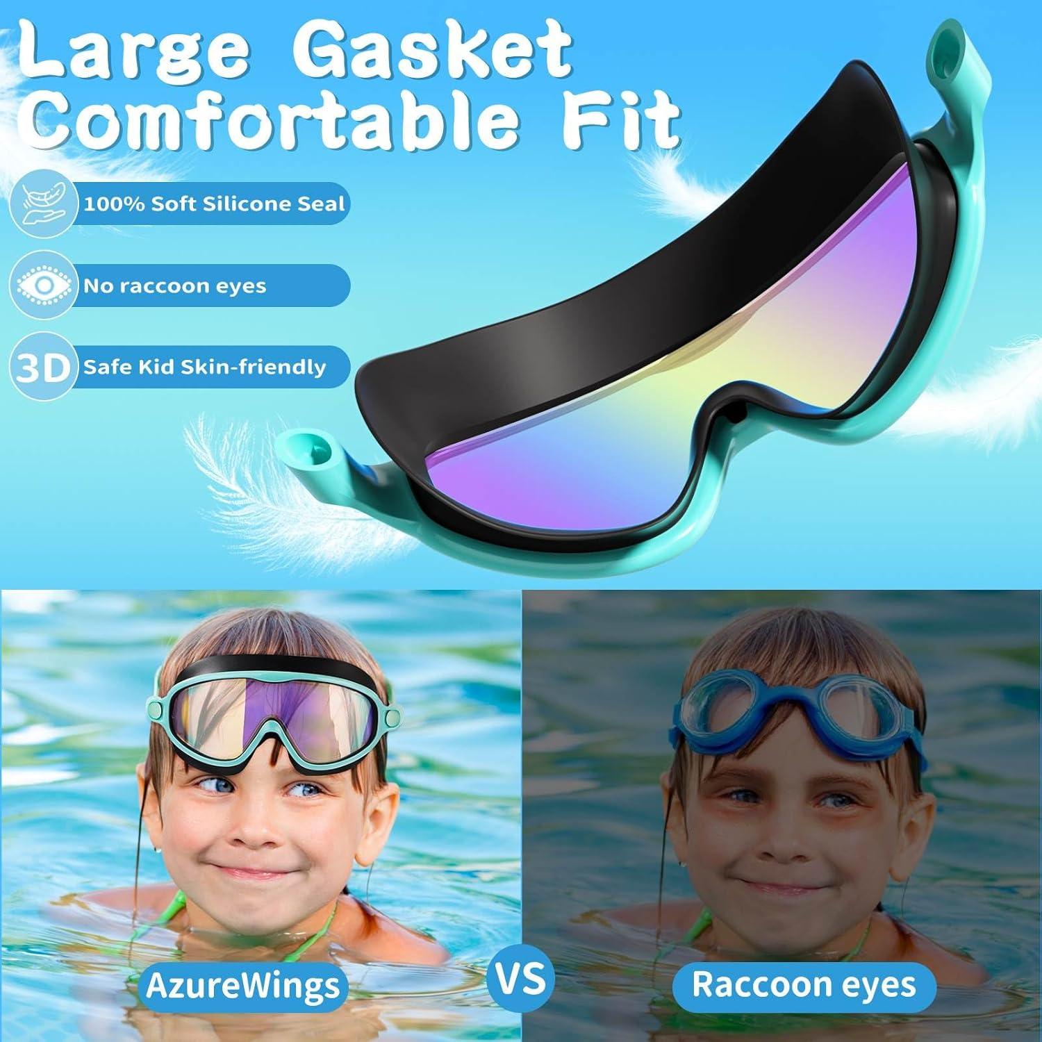 Gafas de Natación AzureWings para Niños Antivaho UV 4-14 Años