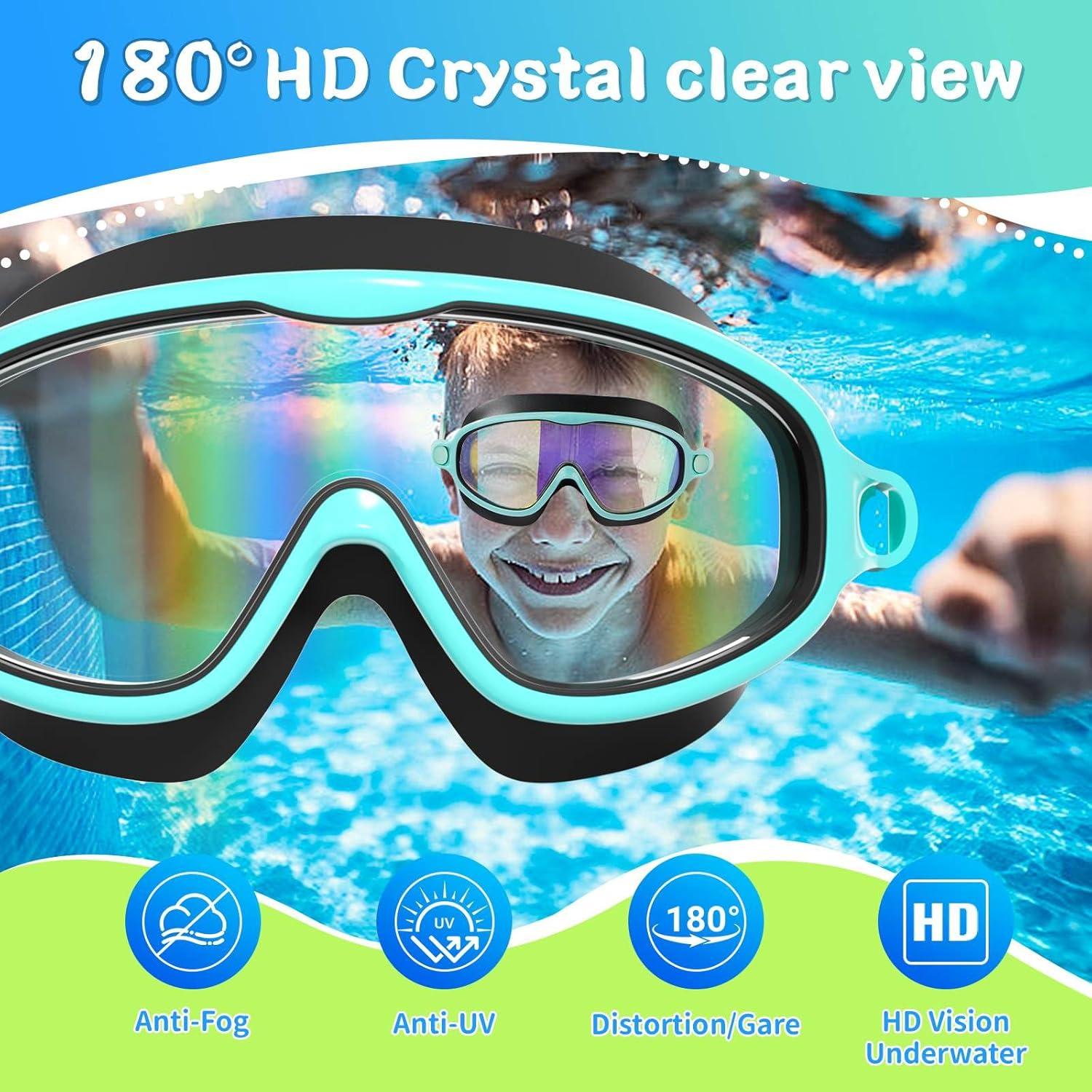 Gafas de Natación AzureWings para Niños Antivaho UV 4-14 Años
