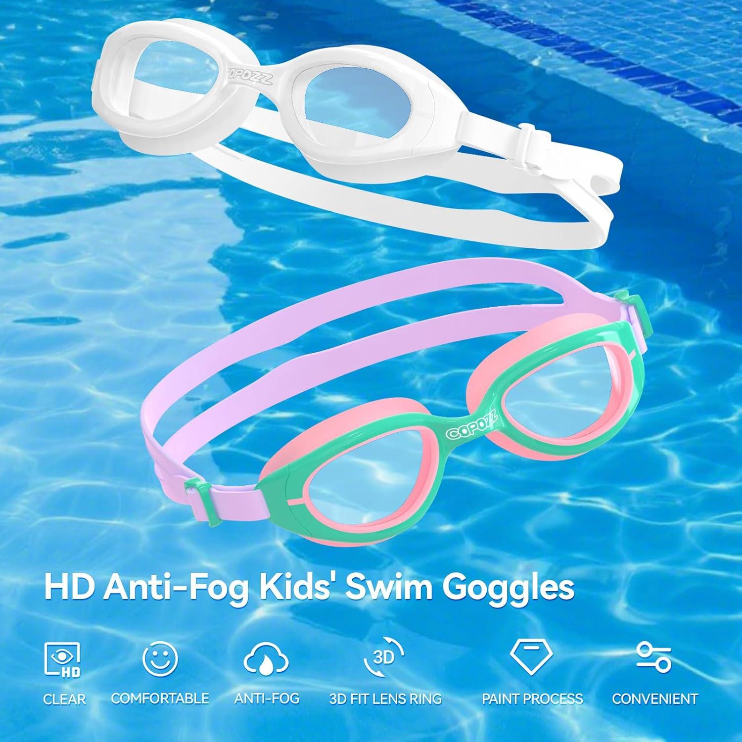 Gafas de natación COPOZZ para niños 3-14 años | Antivaho HD