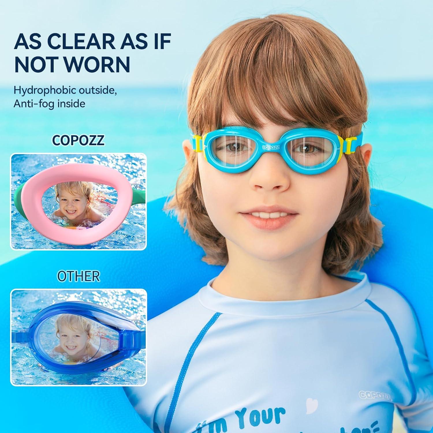 Gafas de natación COPOZZ para niños 3-14 años | Antivaho HD