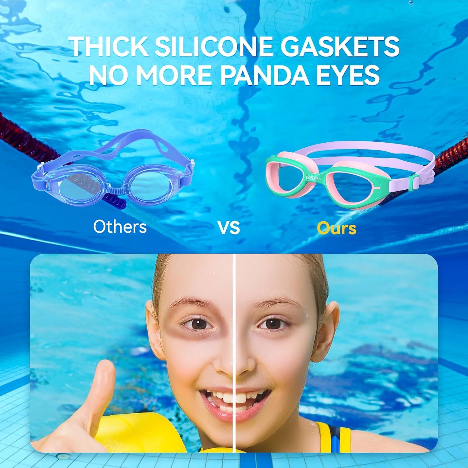 Gafas de natación COPOZZ para niños 3-14 años | Antivaho HD