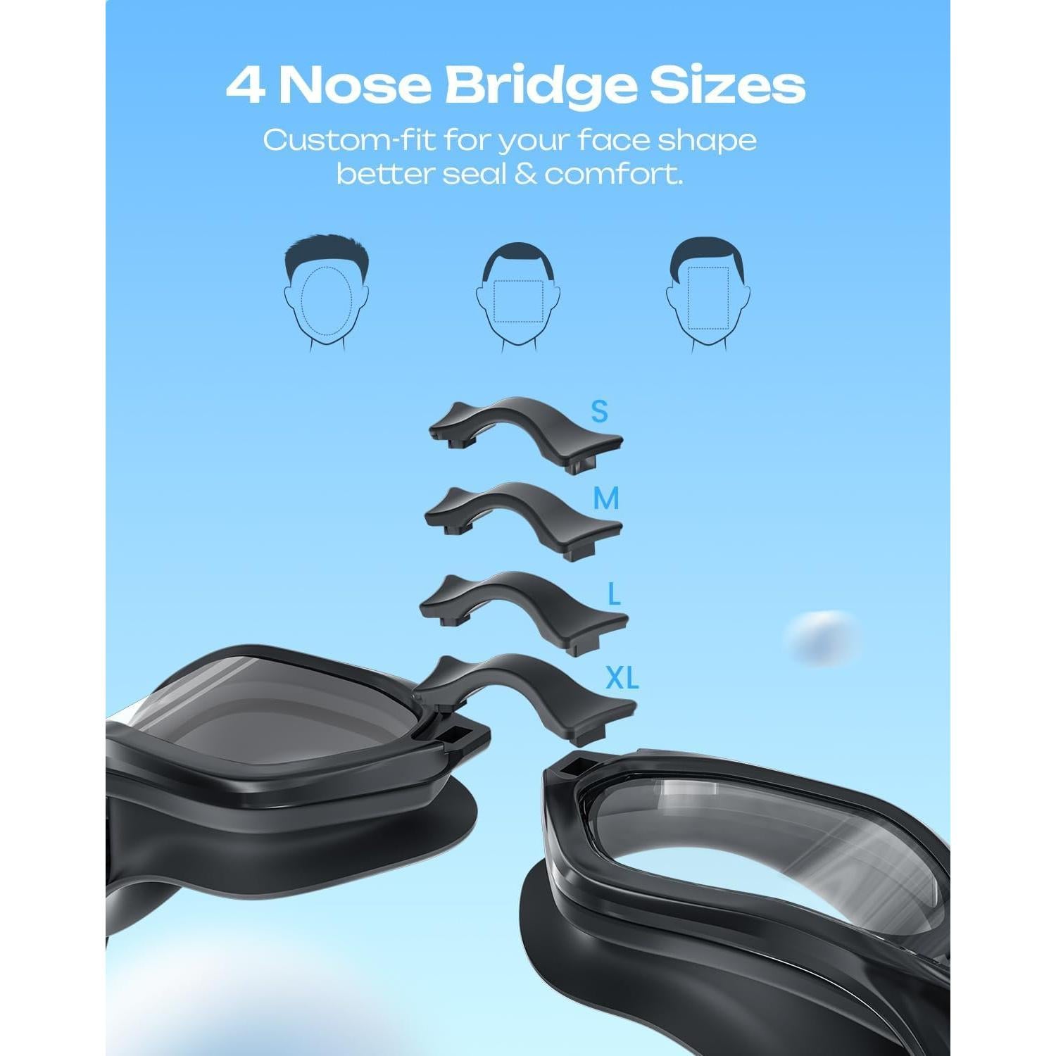 Gafas de natación OLANRUN para niños 6-14 años UV400 anti-vaho