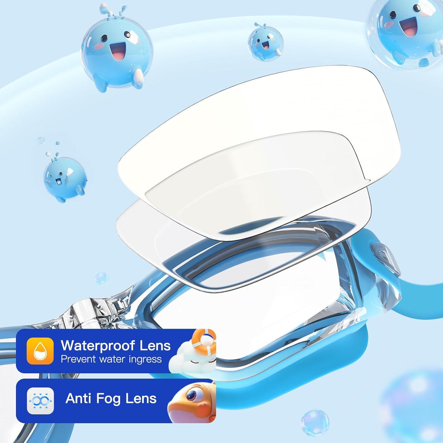 Gafas de natación Braylin para niños, 2 unidades, anti-vaho