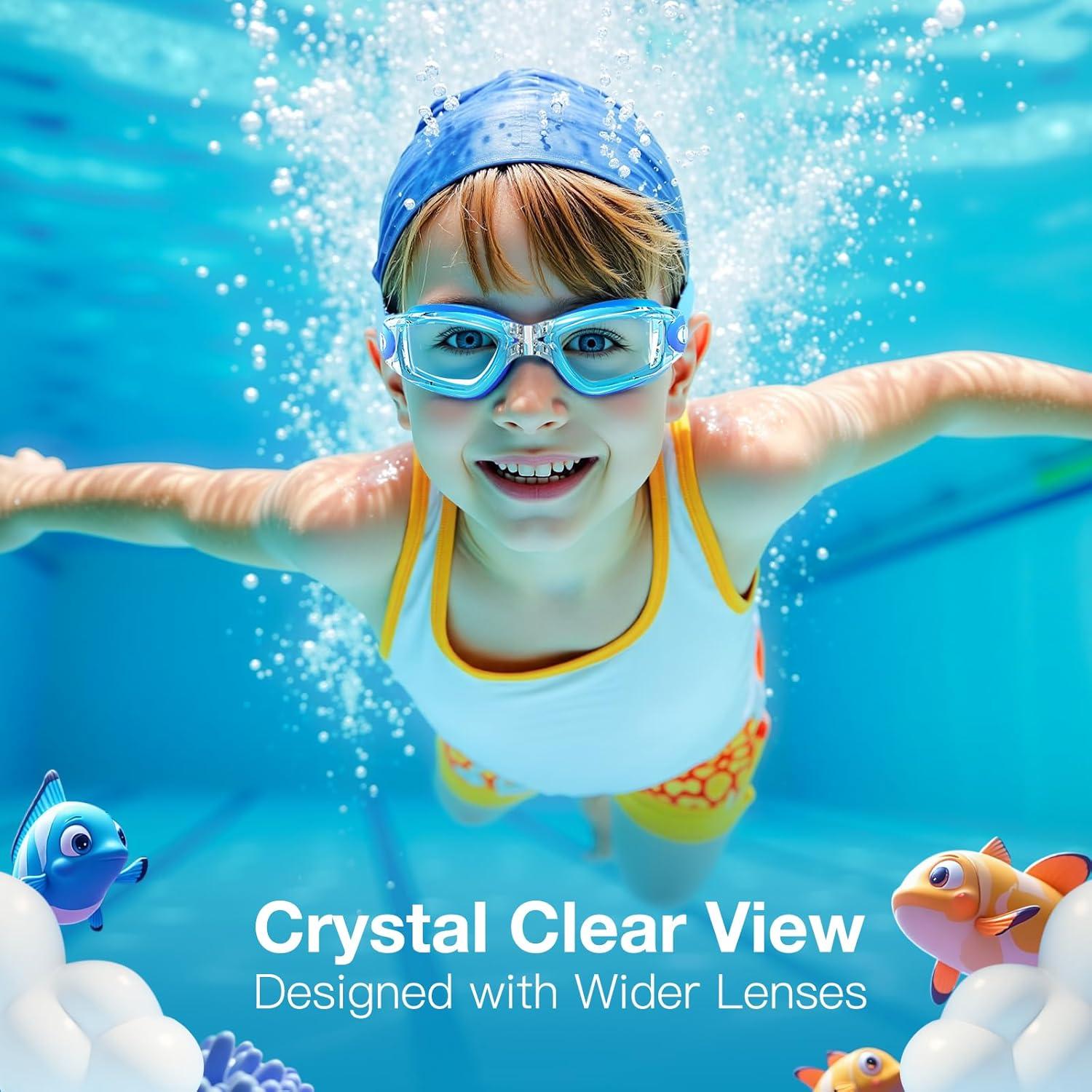 Gafas de natación Braylin para niños, 2 unidades, anti-vaho
