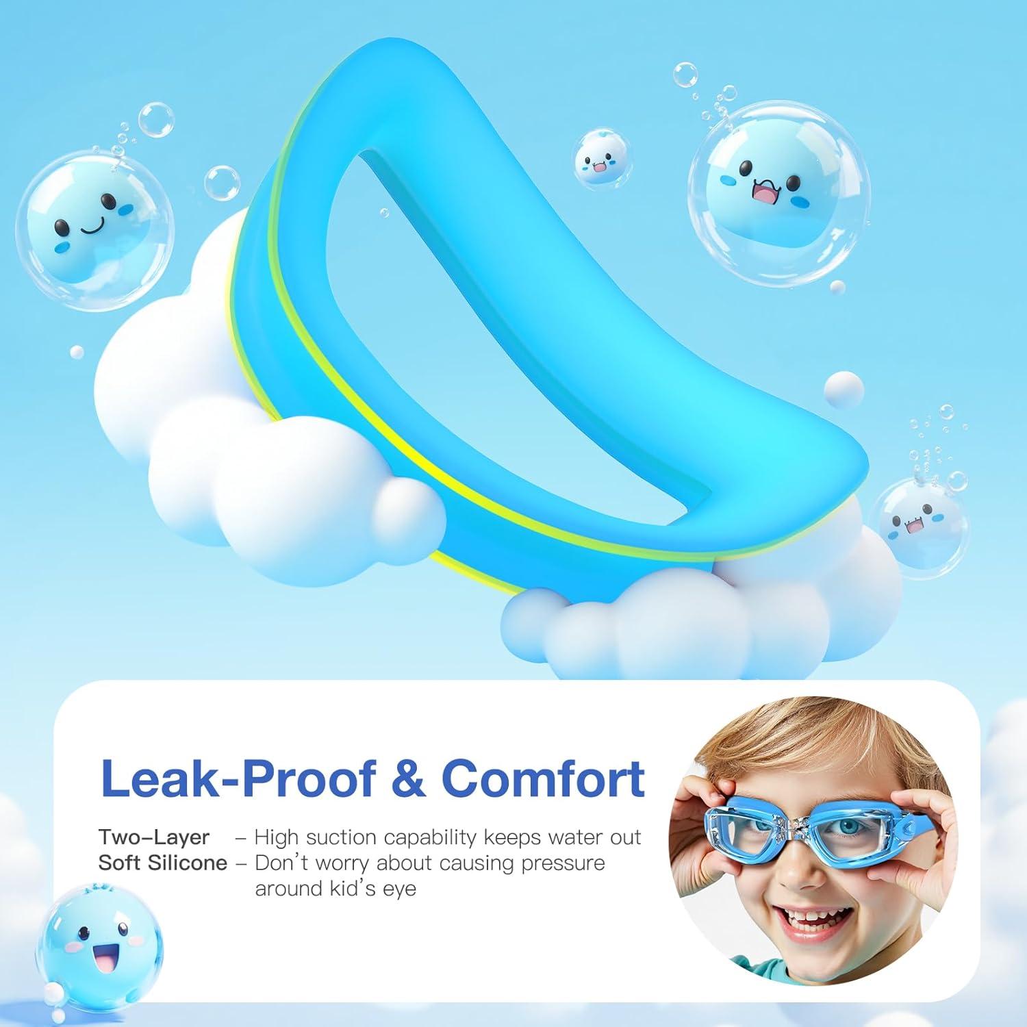 Gafas de natación Braylin para niños, 2 unidades, anti-vaho