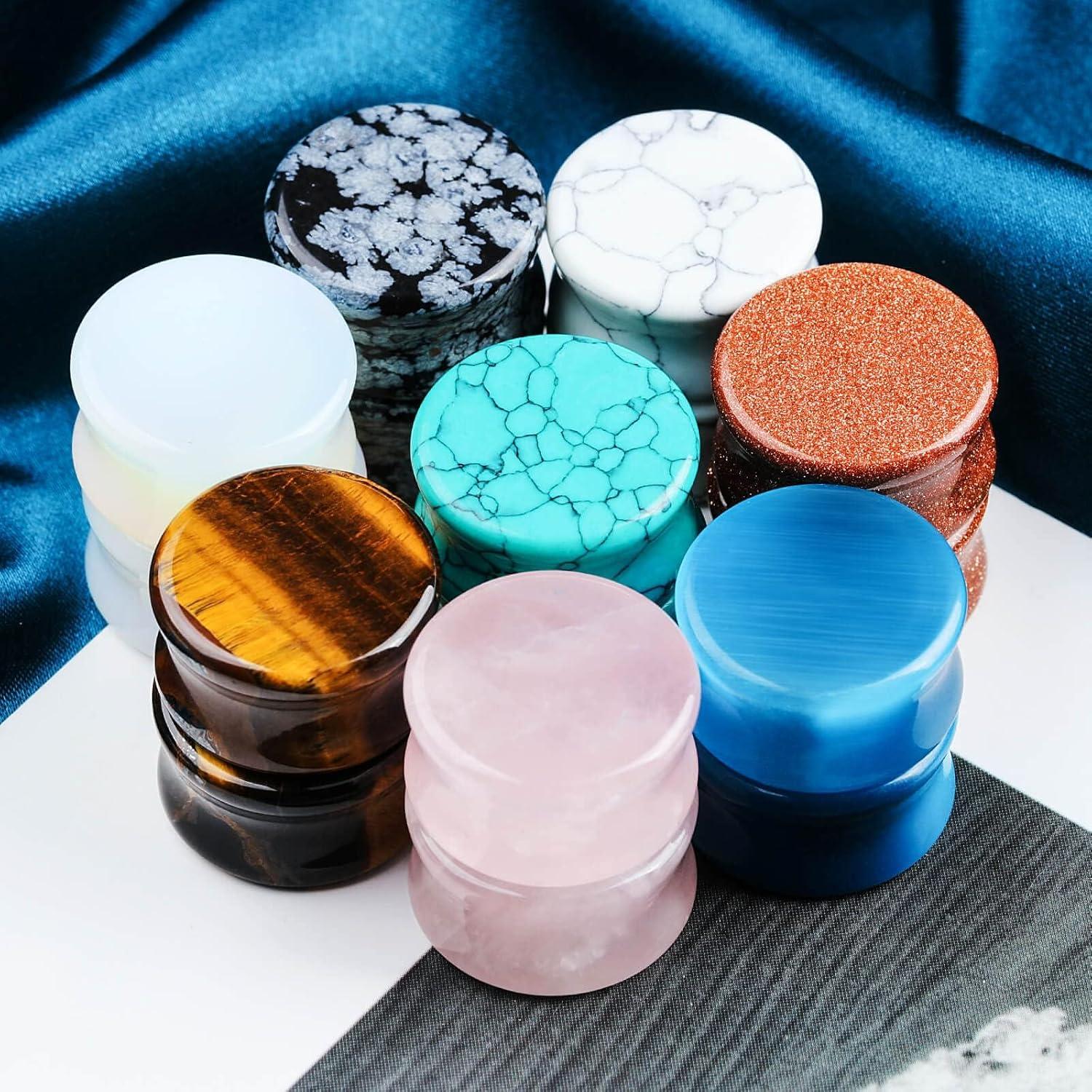 Kit de Tapones de Oído de Piedra Natural CABBE KALLO 16 Piezas 6MM-20MM