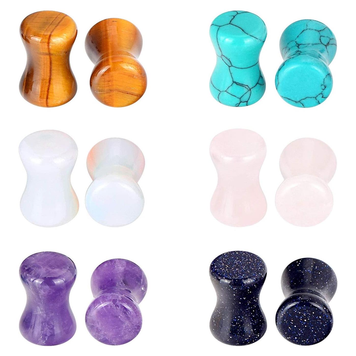 Tapones de Oído de Piedra Oyaface Multicolor 3MM-20MM 12 Piezas