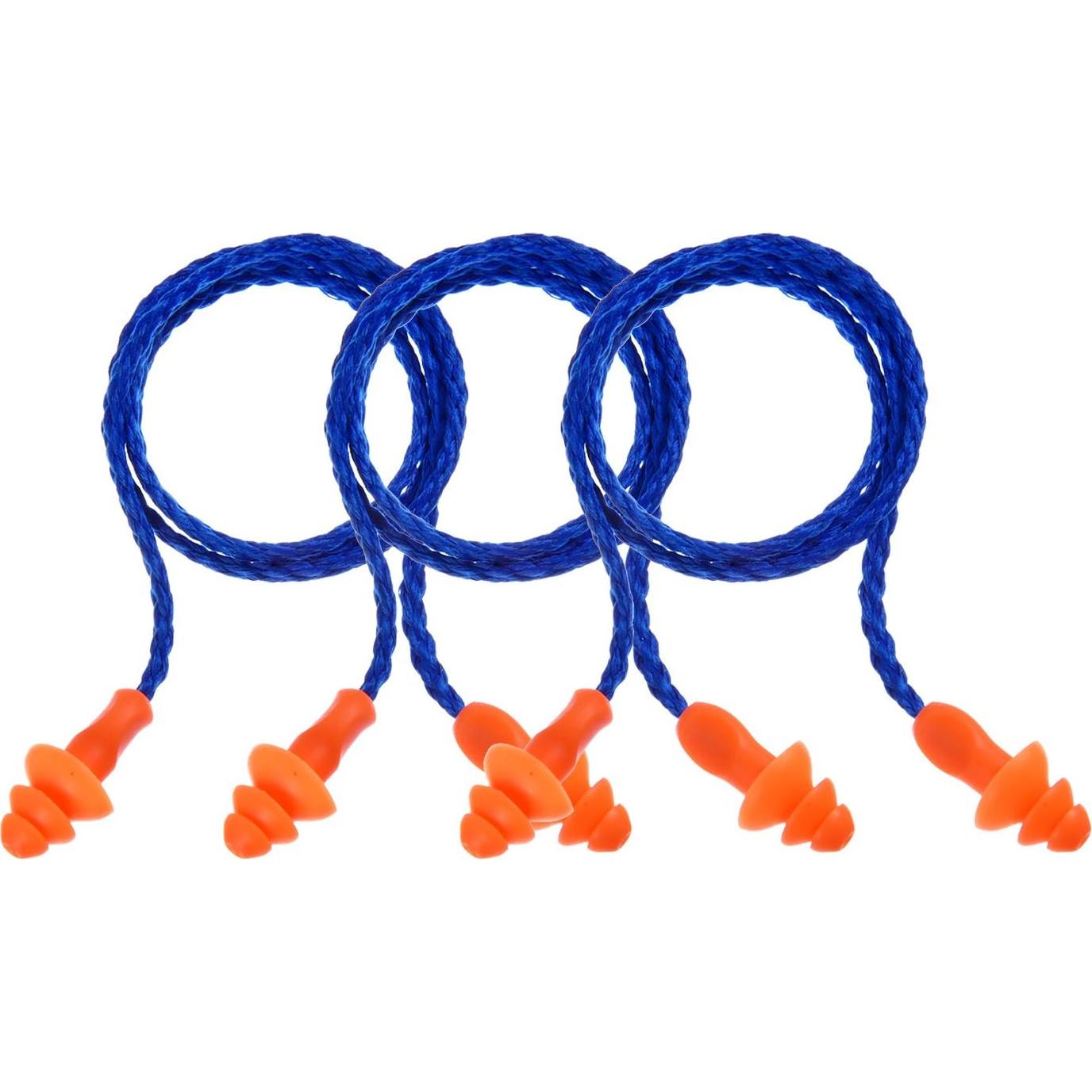 20 Pares de Tapones para Oídos Bememo de Silicona con Cuerda