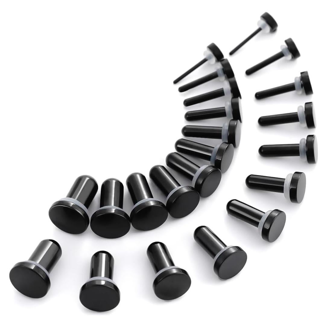 Kit de Piercings TBOSEN Tapones de Oído Acero Inoxidable 1-25mm