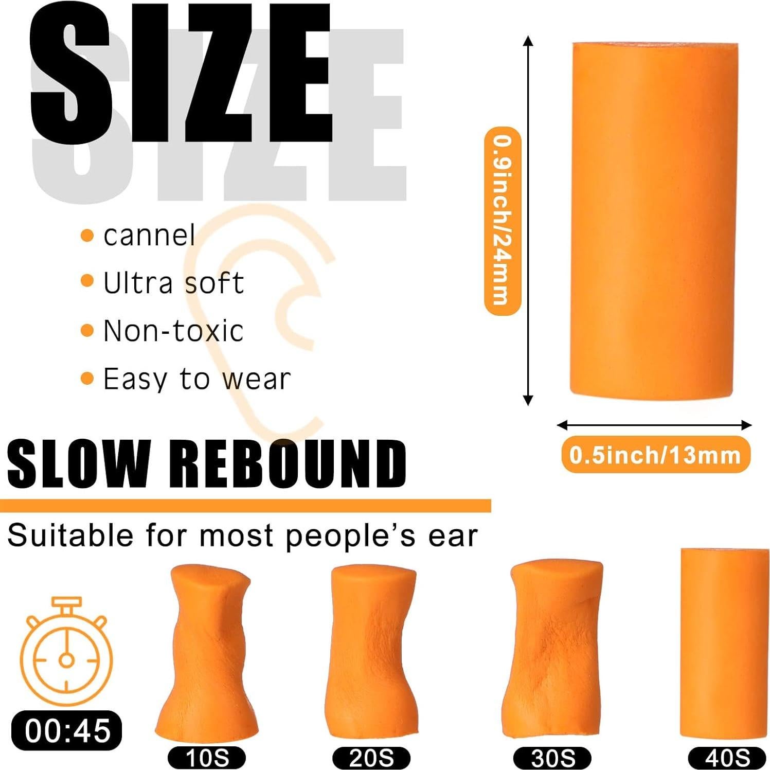 500 Pares de Tapones de Espuma Sratte para Dormir 32dB