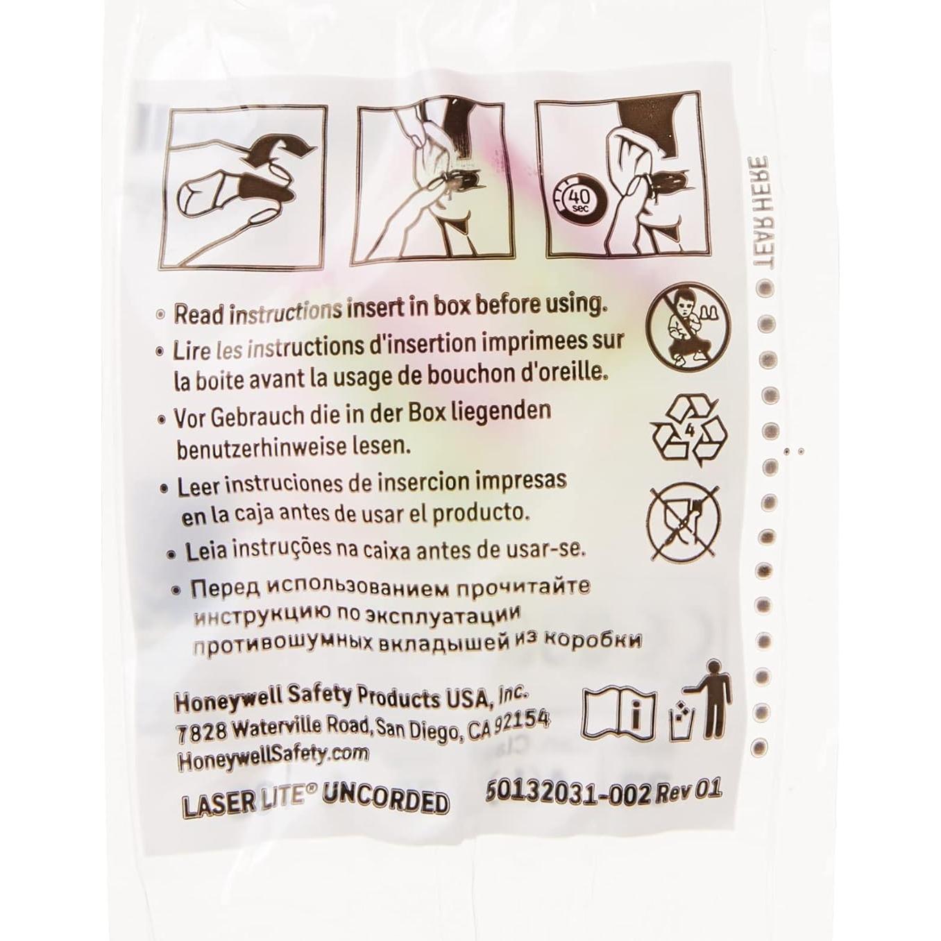 Tapones de Oído Desechables Howard Leight 200 Pares Rosa/Amarillo