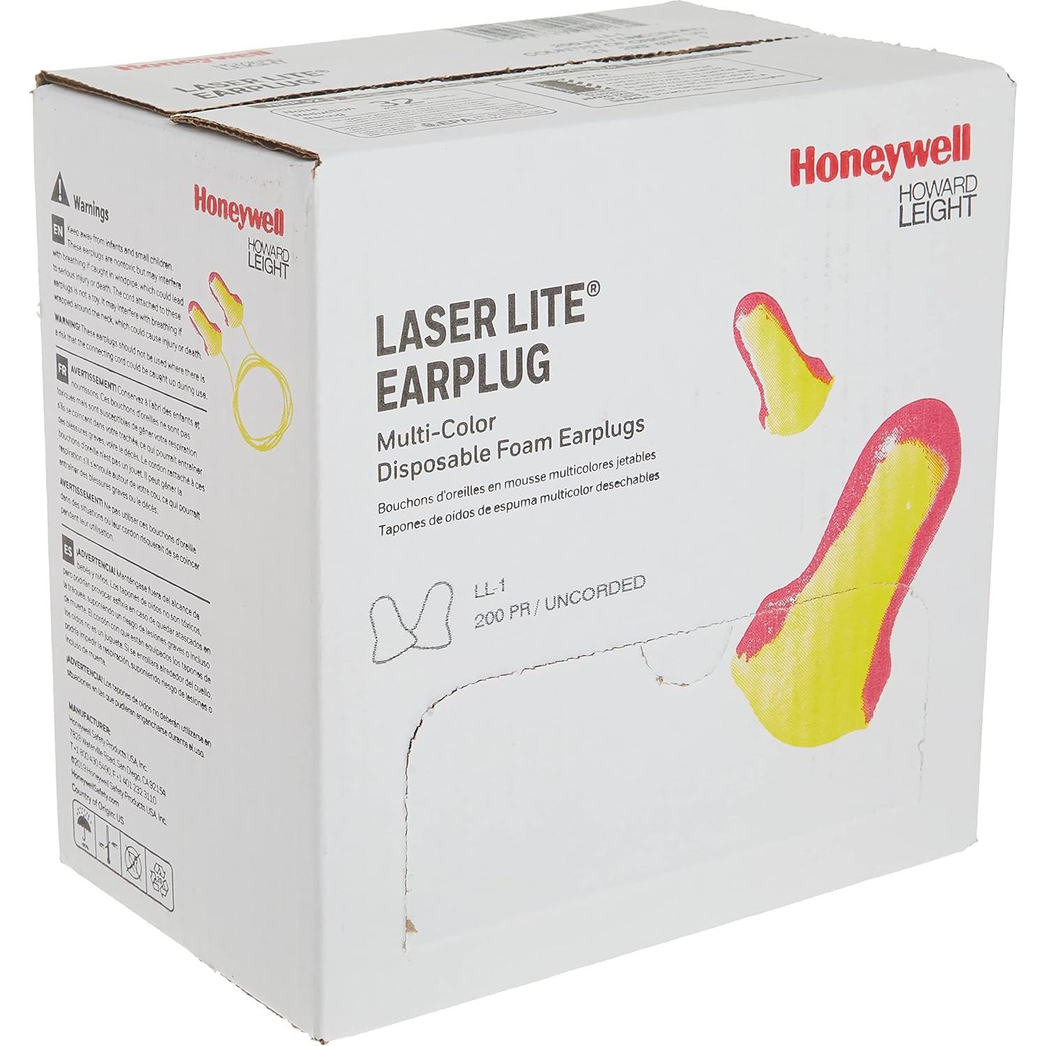 Tapones de Oído Desechables Howard Leight 200 Pares Rosa/Amarillo