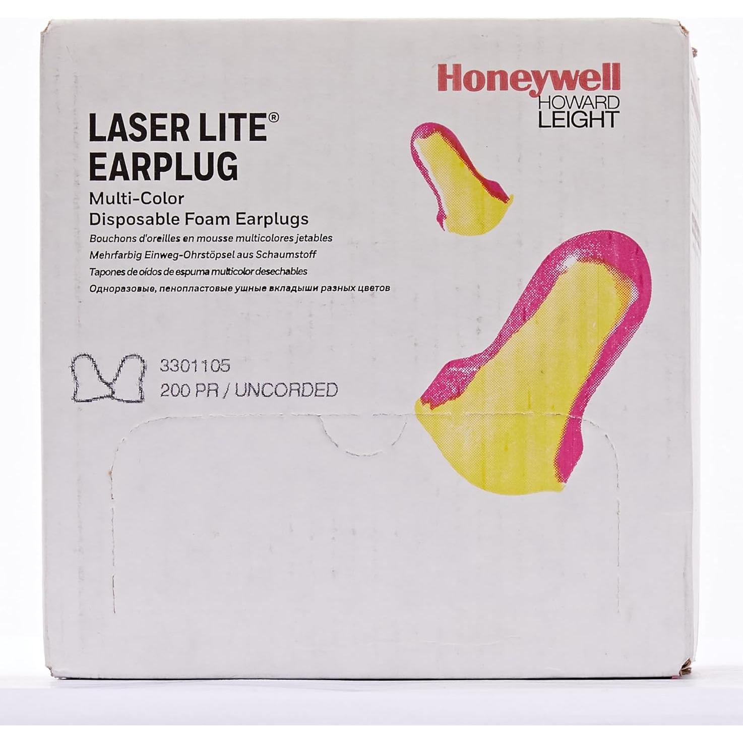 Tapones de Oído Desechables Howard Leight 200 Pares Rosa/Amarillo