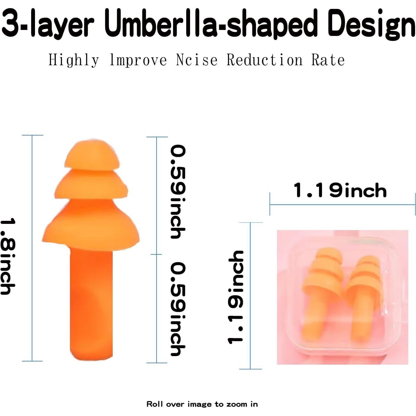 Tapones para Oídos Keliheyle - Silicona Suave, 10 Pares