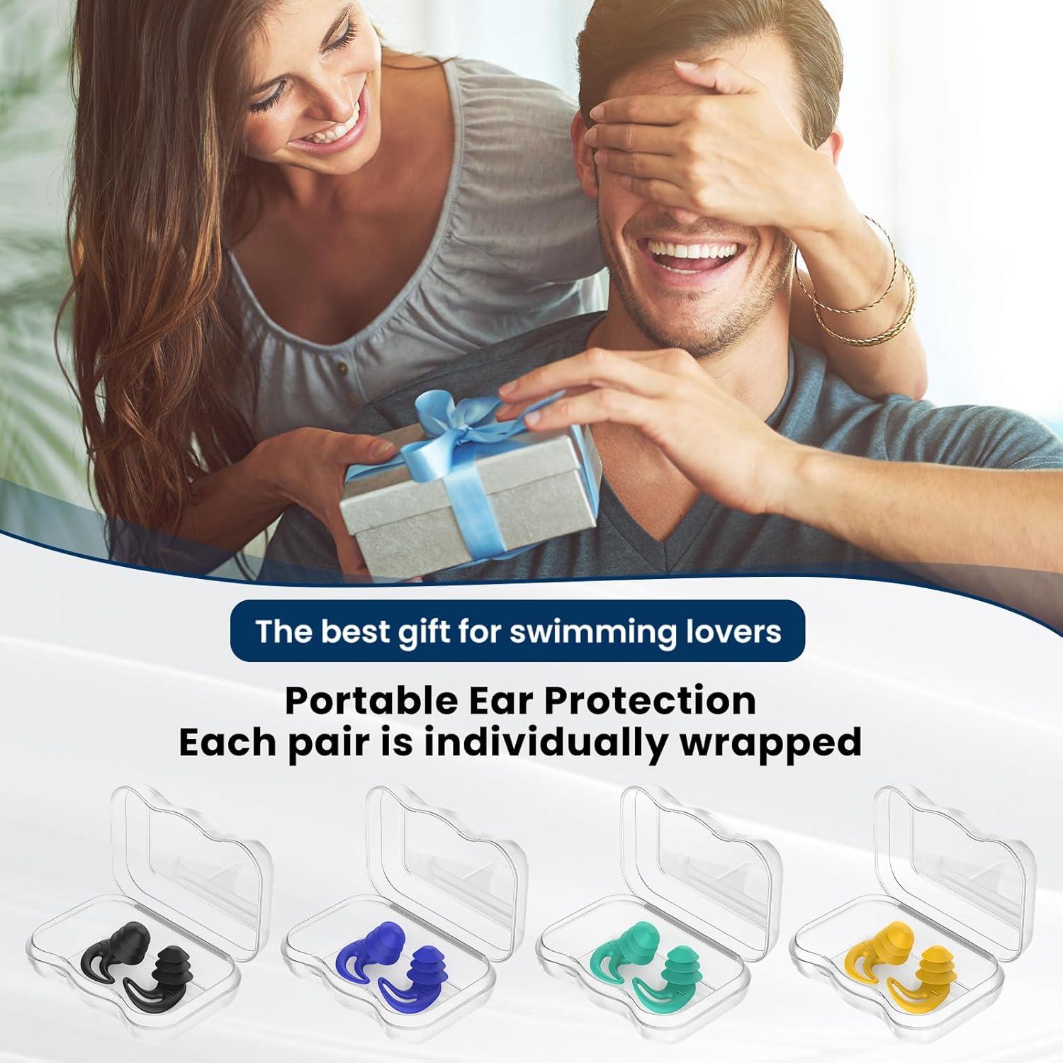 Tapones de Oído Impermeables HIGAHY - 4 Pares Silicona Reutilizables