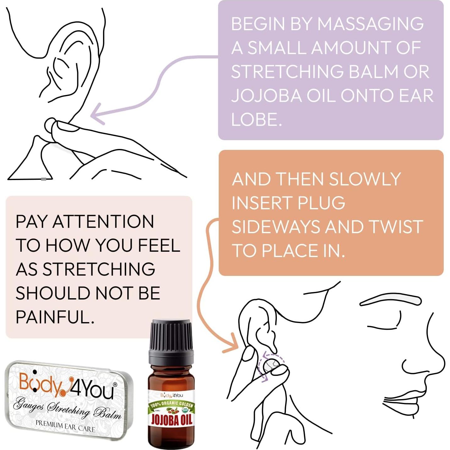 Kit de Estiramiento de Orejas BodyJ4You 18PC 10mm-24mm